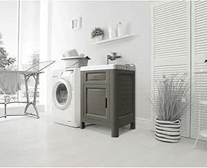 Mobile lavatoio anta singola inferiore in resina con sportello posizionale