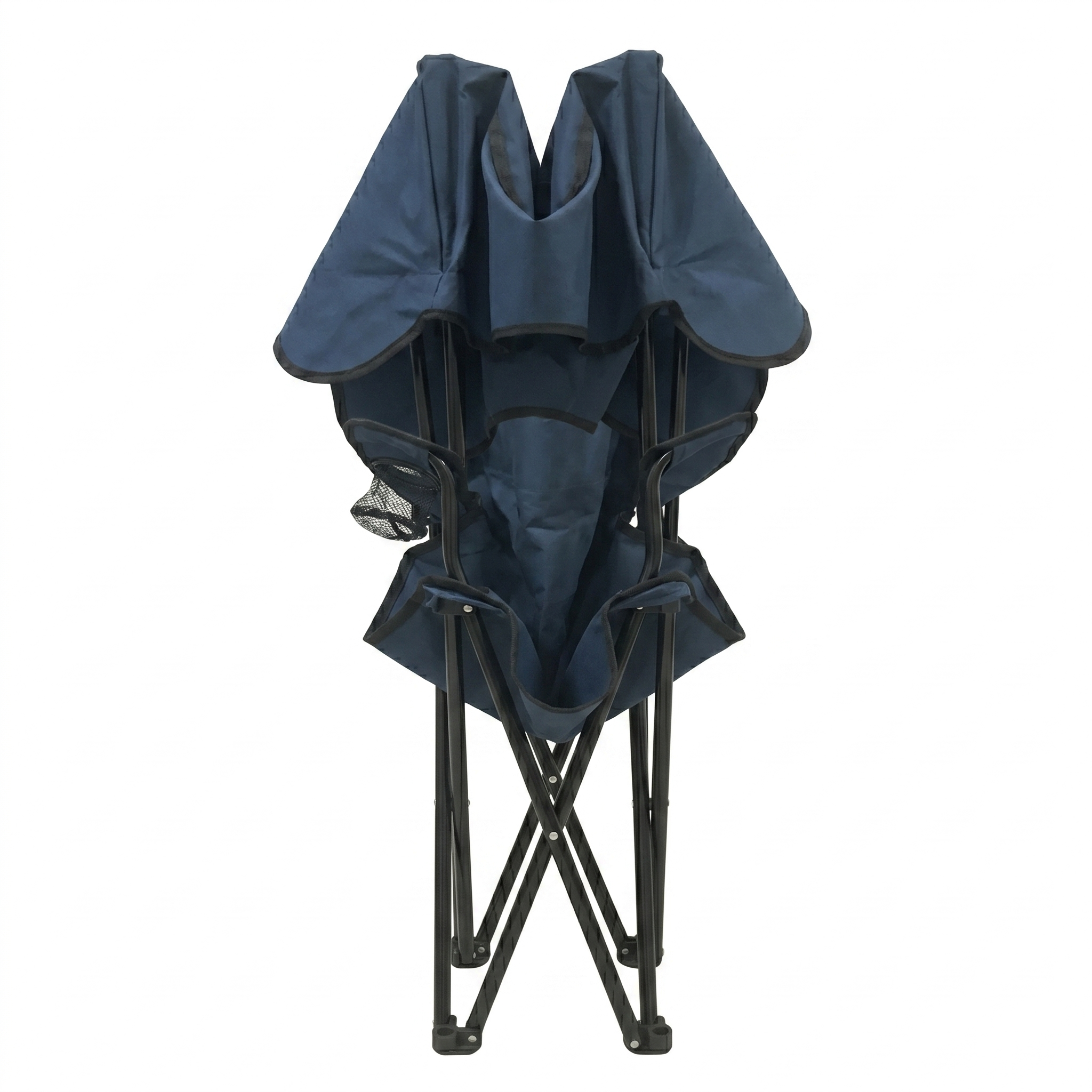 Sedia pieghevole con parasole, tessuto color blu da camping