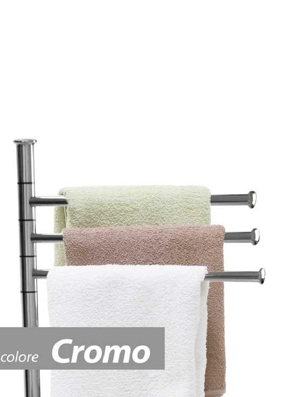 Piantana porta asciugamani a tre bracci in acciaio con base stabile e design moderno
