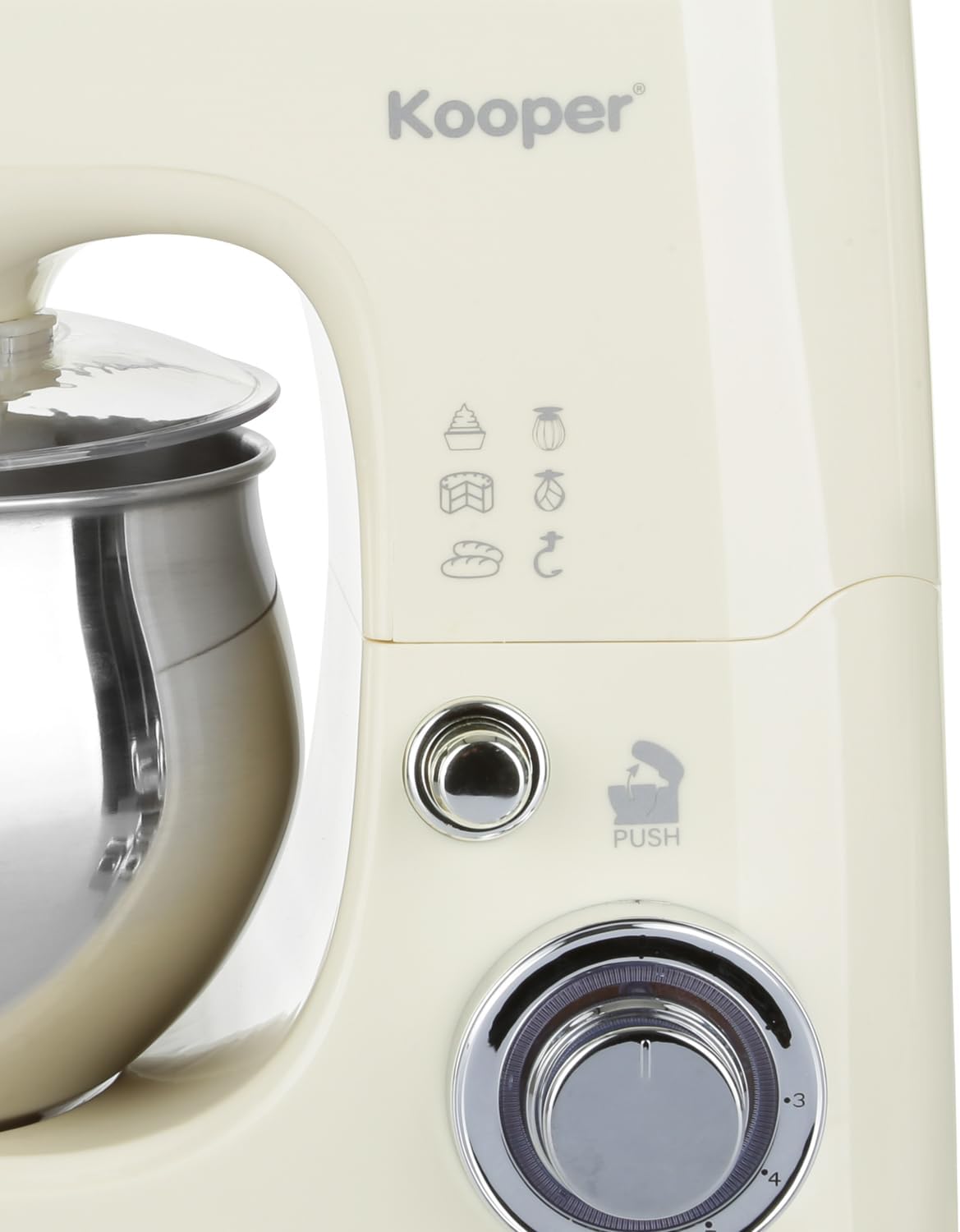 Impastatore sbattitore in acciaio inox con 2 fruste a 6 velocità, da 5 litri