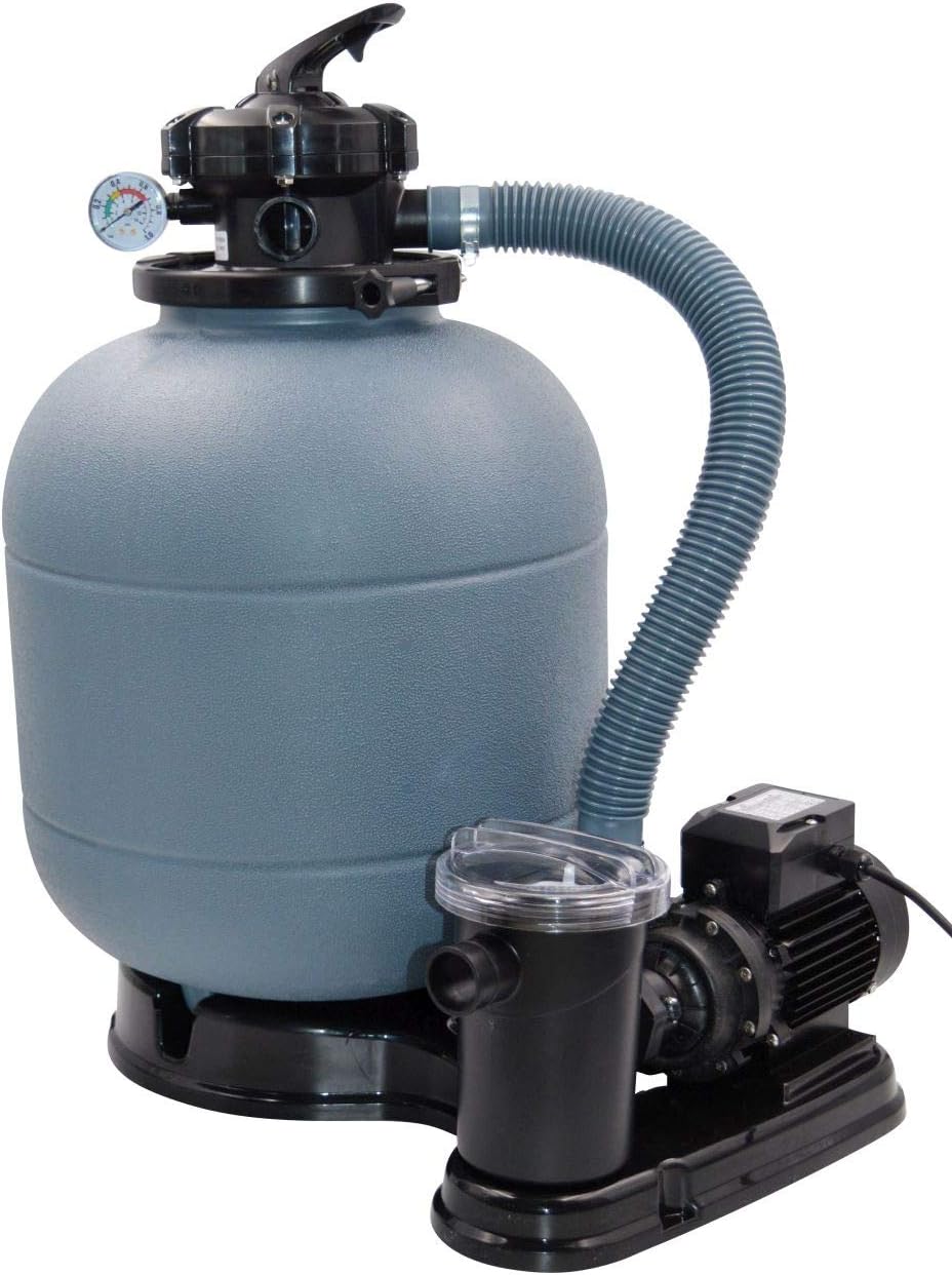 Pompa filtro a sabbia professionale per pulizia piscina con motore esterno 400 Watt per 10000 l/h