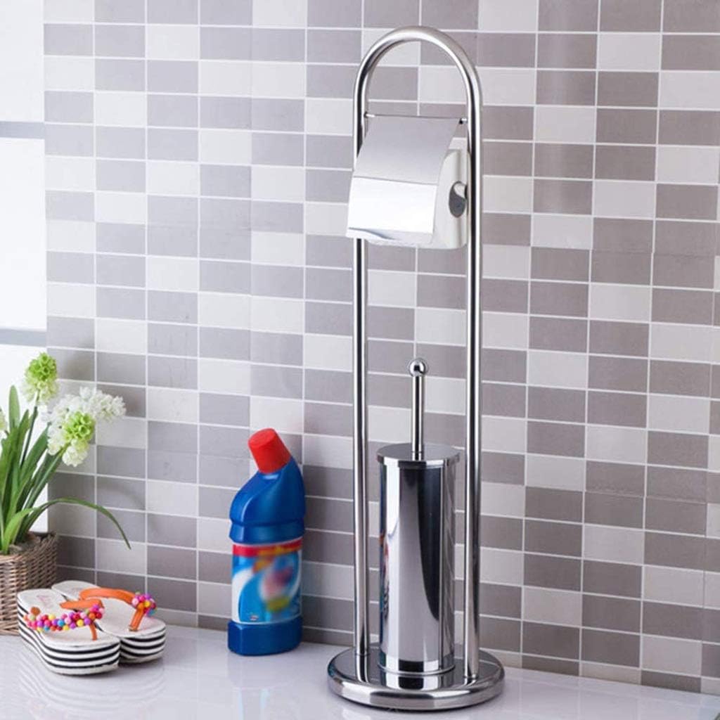 Piantana multifunzione con porta carta igienica e scopino integrato