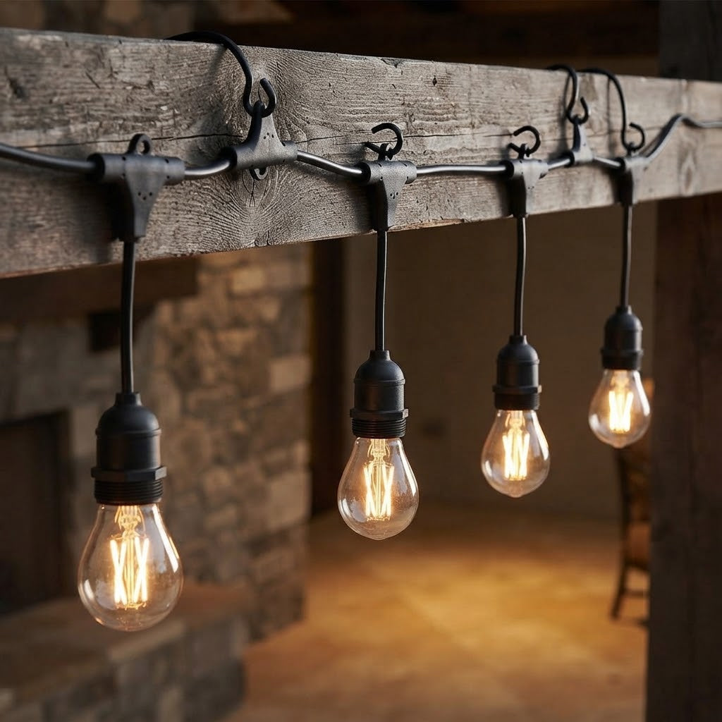 Luminaria NEOS con 10 portalampade E27 in PVC fornita senza lampadine