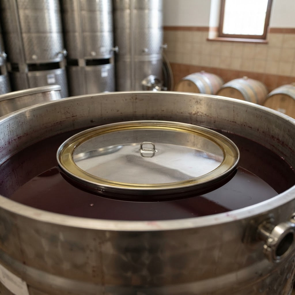 Galleggiante ad olio enologico in acciaio inox per serbatoi e cisterne