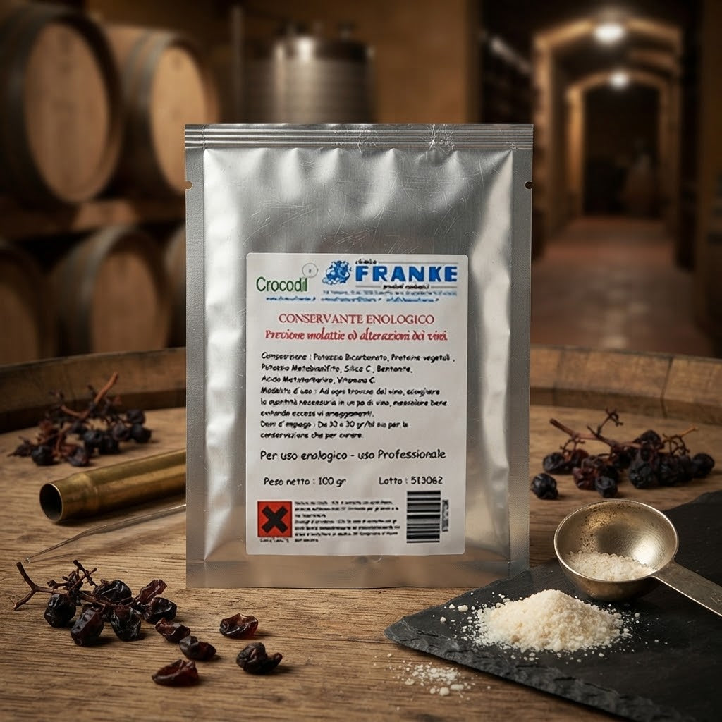 Conservante enologico per prevenire alterazioni e malattie del vini 100 grammi