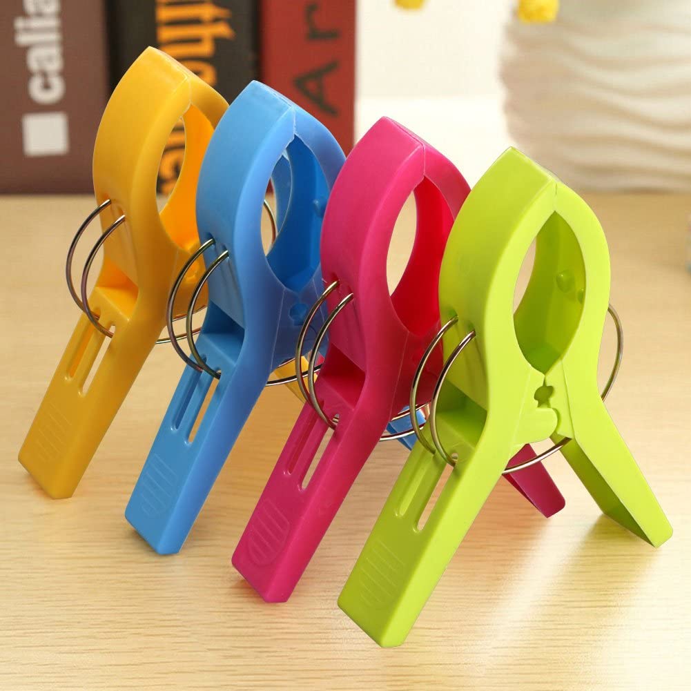 JZK 4 mollette per asciugamano da spiaggia, per lettino, lettino, grandi clip per asciugamano da spiaggia, per sedie a sdraio, mollette resistenti per biancheria JZK 4 mollette per asciugamano da spiaggia, per lettino, lettino, grandi clip per asciugamano da spiaggia, per sedie a sdraio, mollette resistenti per biancheria