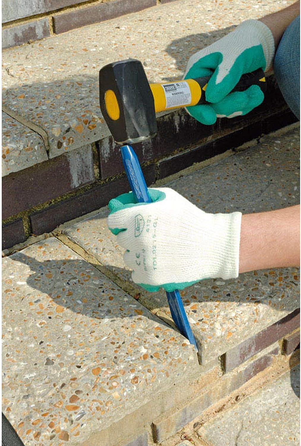 Mazzetta antivibrazione con manico in fibra di vetro e impugnatura in gomma