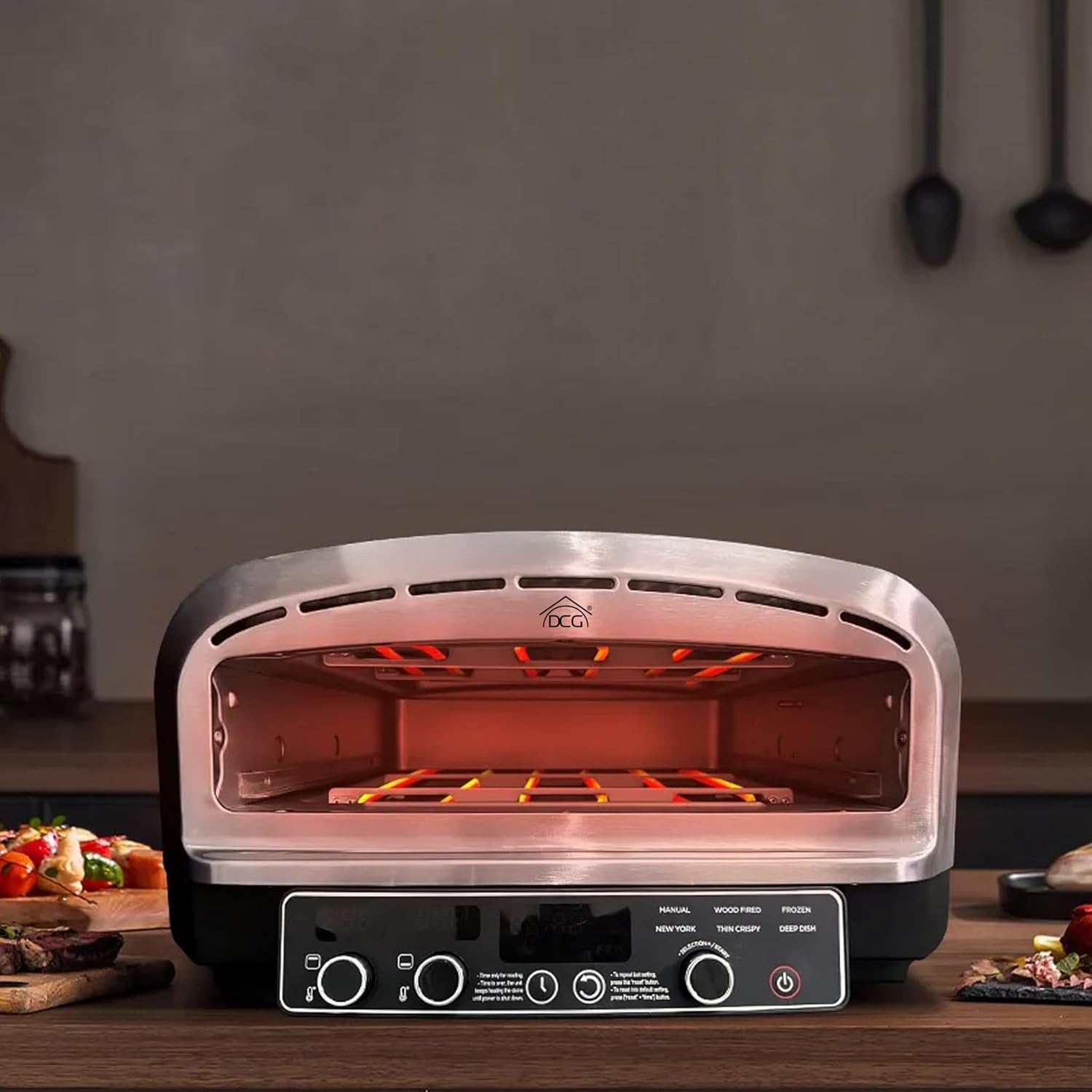 Forno elettrico per pizza per utilizzo casalingo e professionale, per pizze fino a 37 cm di diametro