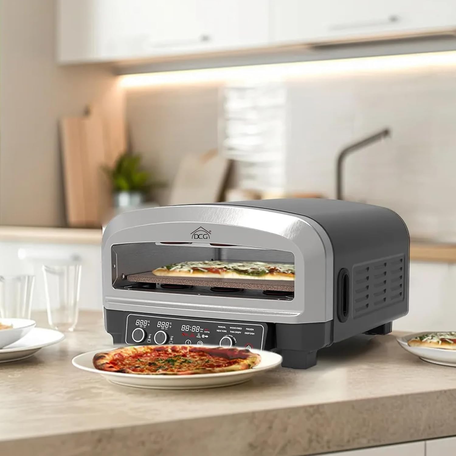 Forno elettrico per pizza per utilizzo casalingo e professionale, per pizze fino a 37 cm di diametro