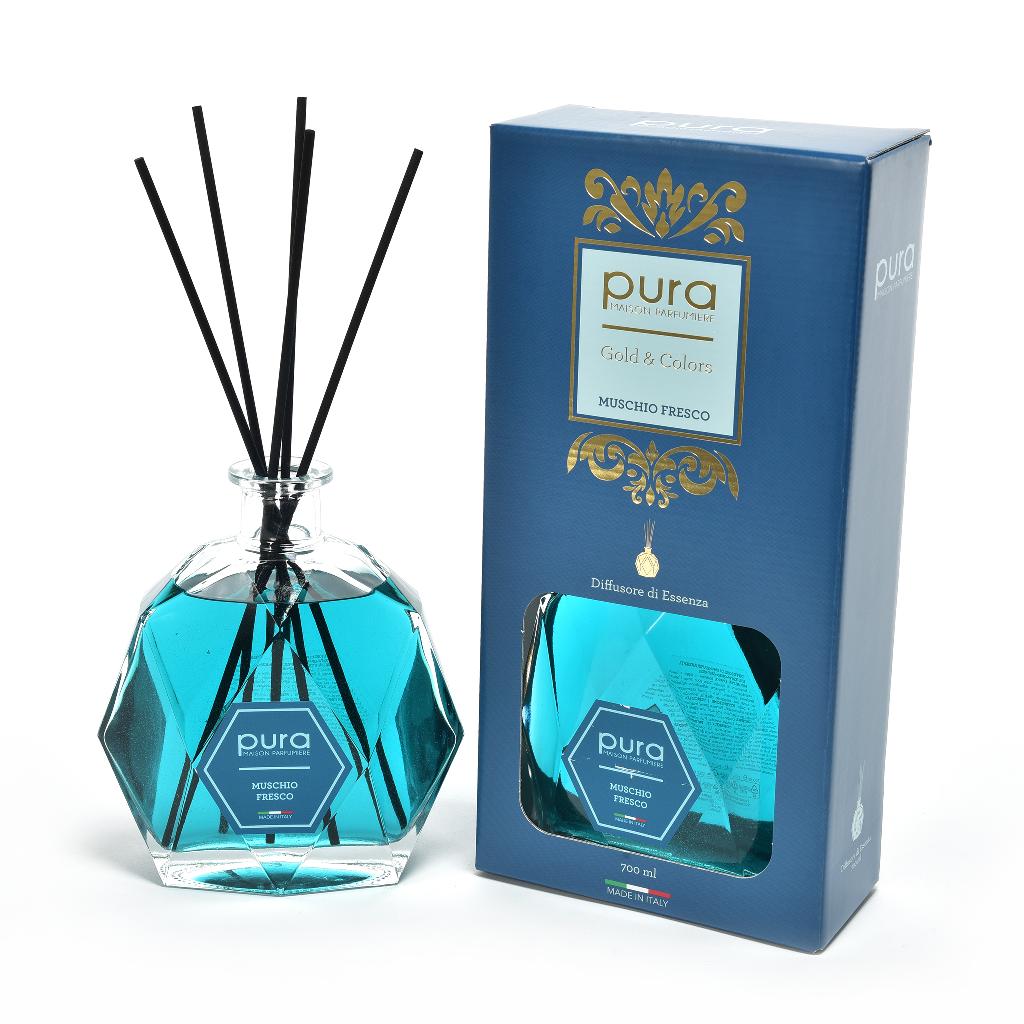Diffusore di essenza "linea gold & colors" per profumazione ambiente 700 ml