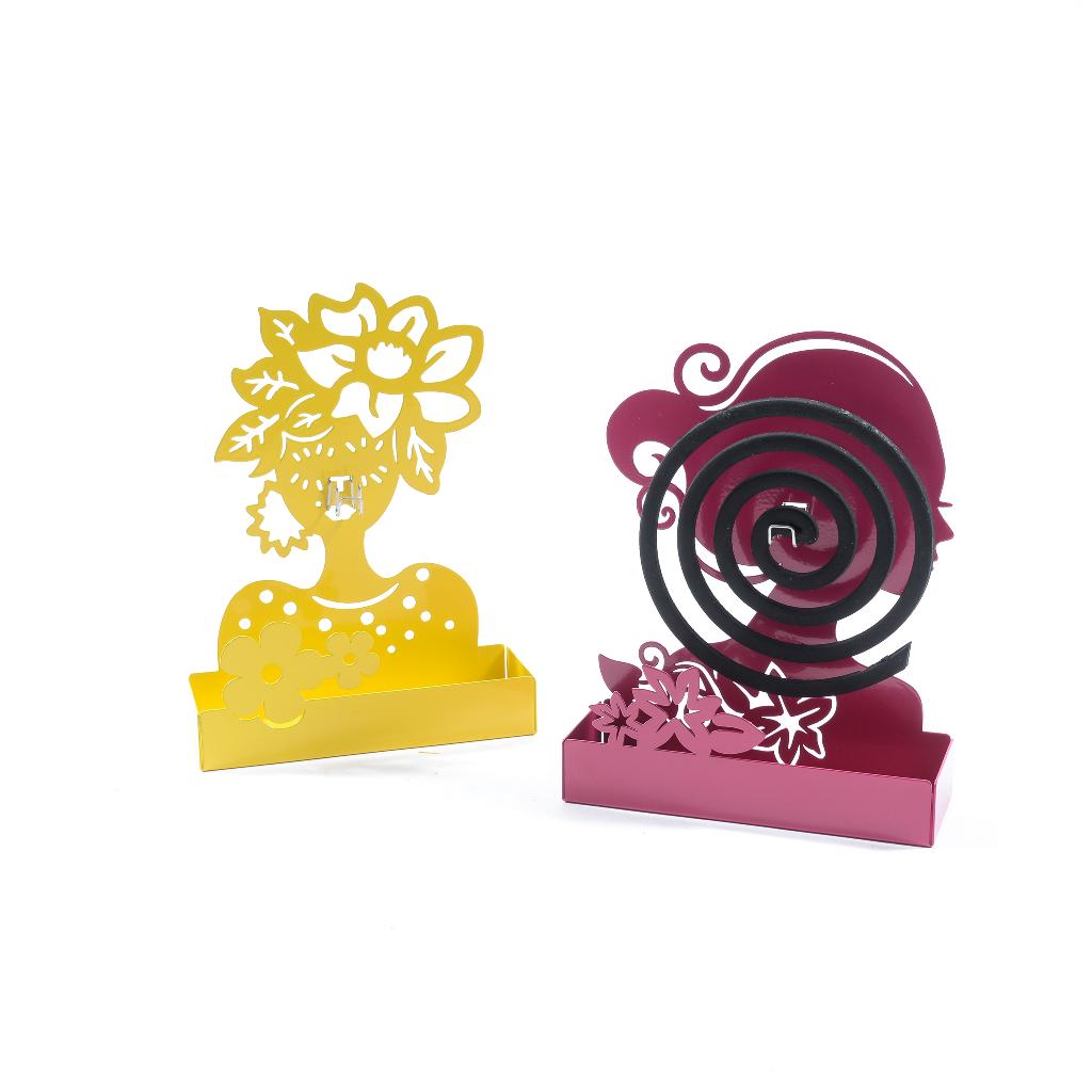 Porta zampirone "Profilo Donna" con base in metallo , antizanzare da Esterno, da 15 x 5 x 18 cm