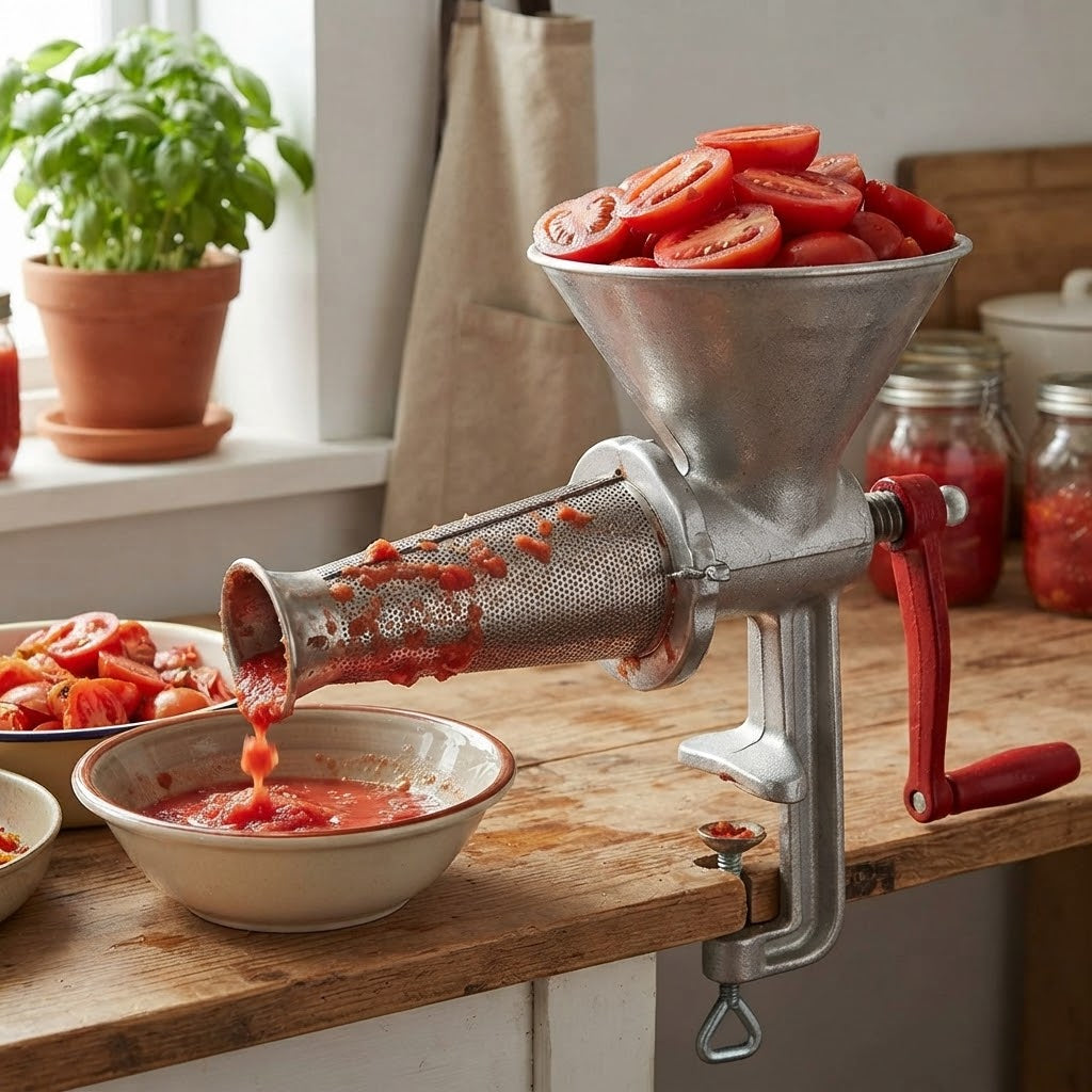 Setaccio a cono di ricambio realizzato in acciaio inox per spremipomodoro