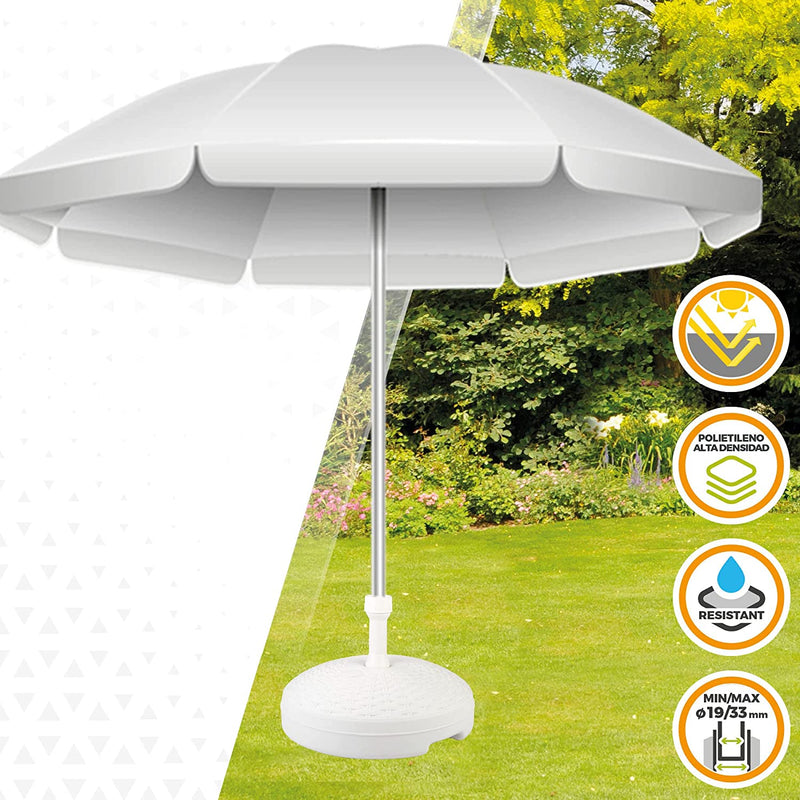 Base in plastica per ombrellone da giardino e mare, effetto Rattan 45 cm