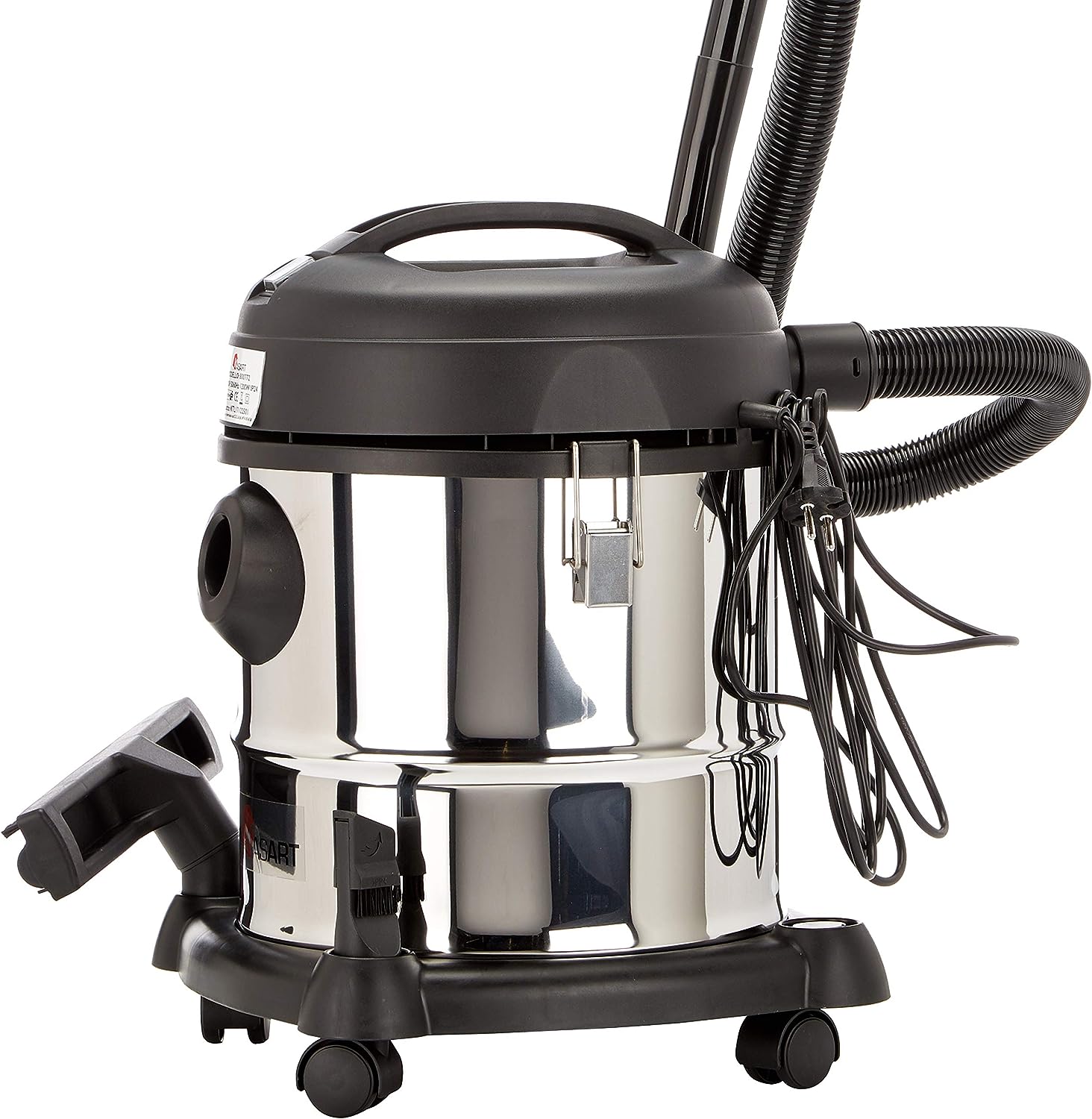 Bidone "Kasart" aspira liquidi e solidi in acciaio inox, 20 litri, da 1200 W