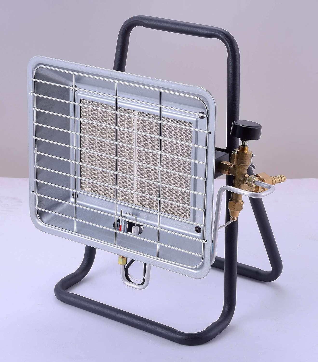 Stufa a gas a pannello infrarossi con supporto per posizionamento a pavimento