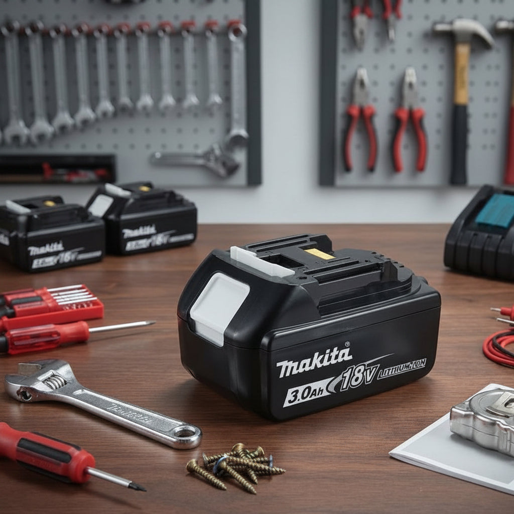 Batteria al litio "Makita" con applicazione a slitta con struttura antiurto