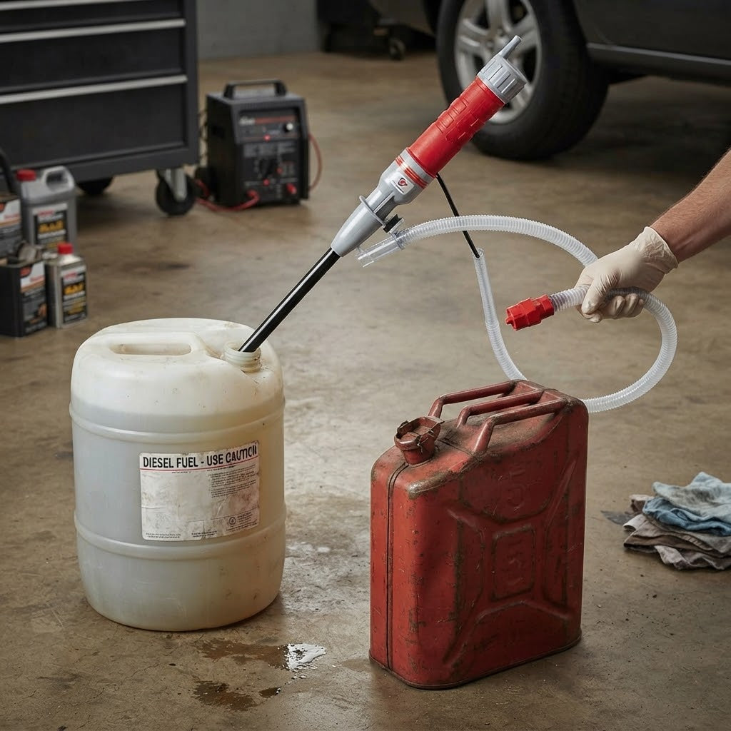 Pompa a batteria travasatore portatile per liquidi e combustibile