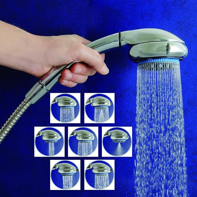 Doccetta Linea "Dark Grey" anticalcare con tubo flessibile e supporto da parete