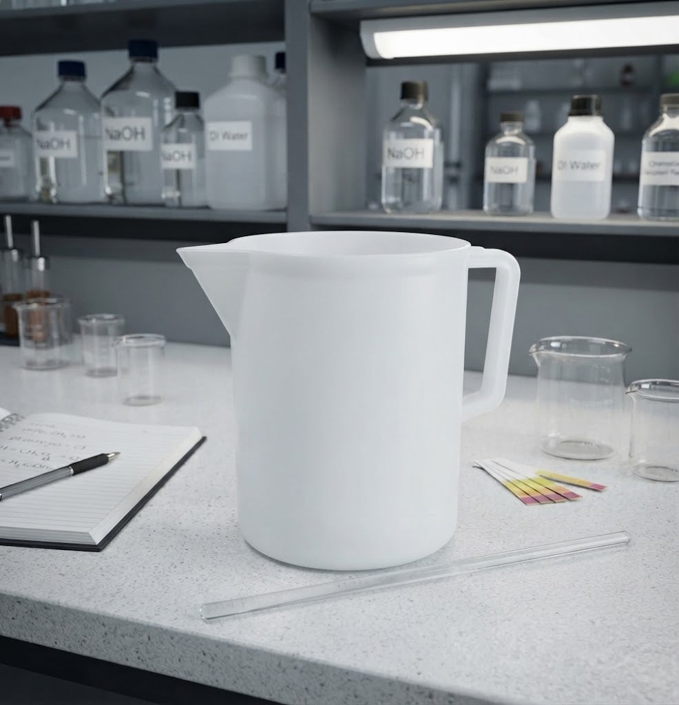 Caraffa graduata dosatrice con beccuccio in polietilene Bianco resistente
