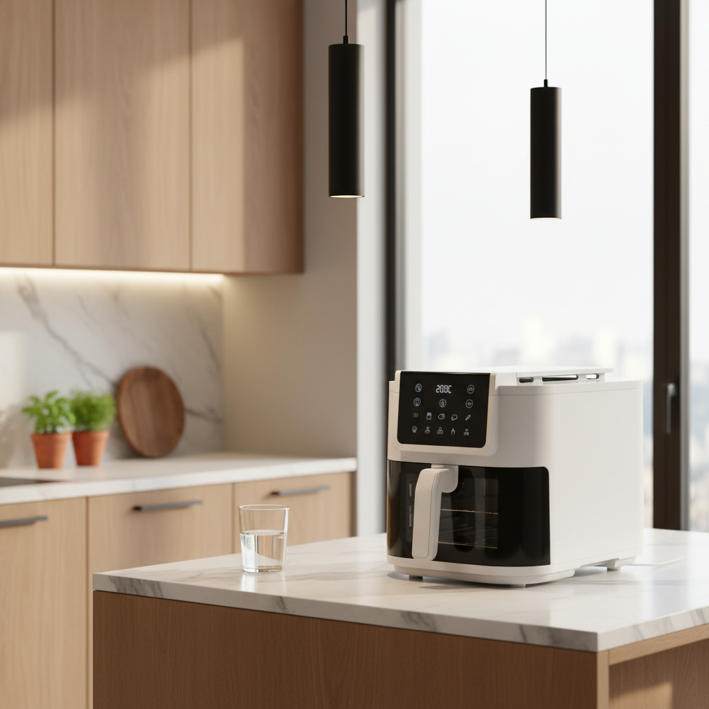 Friggitrice ad aria elettrica "Infinity" ideale per tutti i tipi di frittura, capacità 8 litri