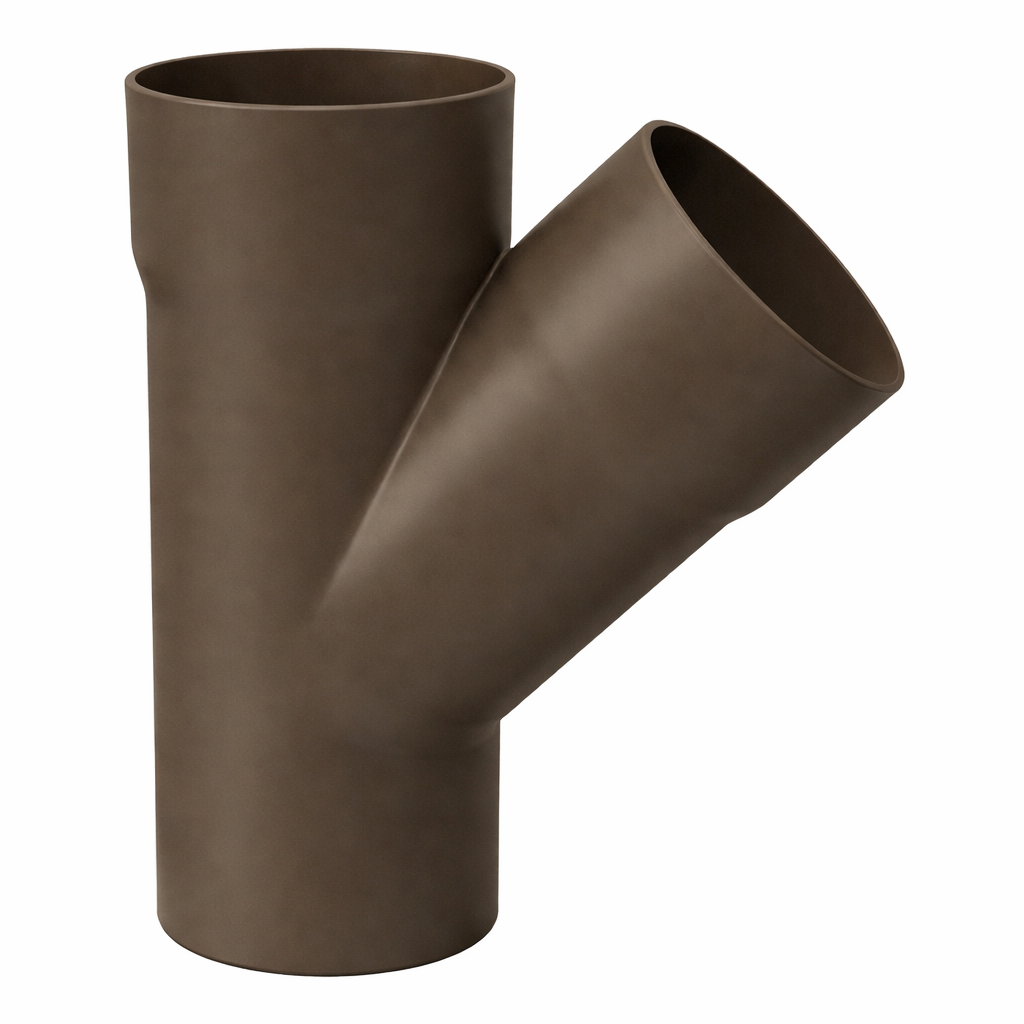 Derivazione per tubo pluviale in PVC marrone 45° Ø 80