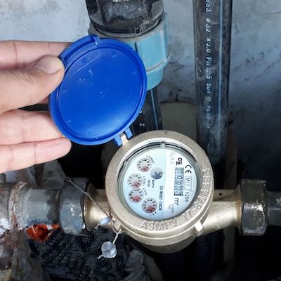 Contatore per acqua fredda con tergicristallo e lettura diretta