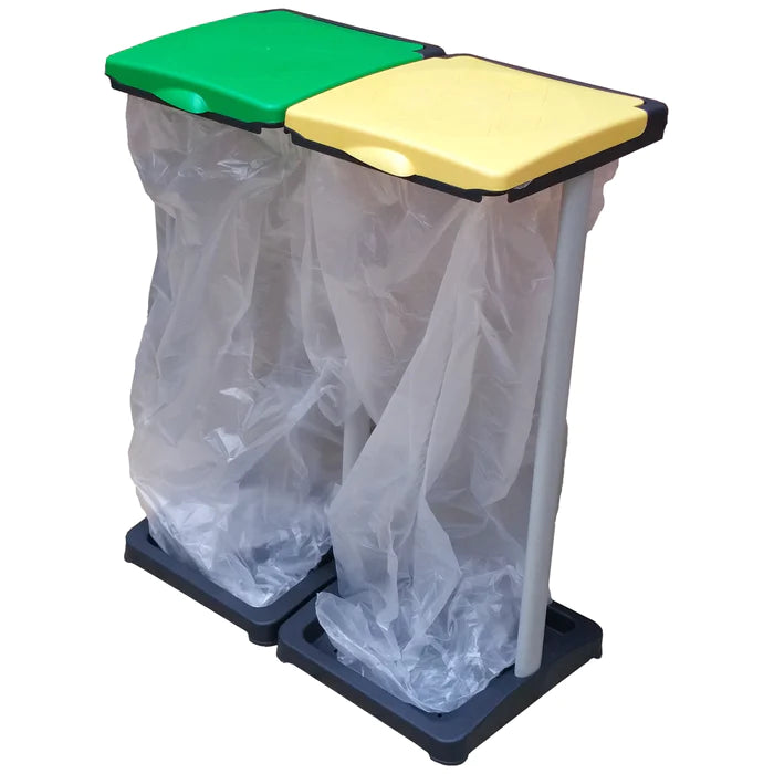Porta rifiuti con struttura in plastica da 110 litri, 2 posti