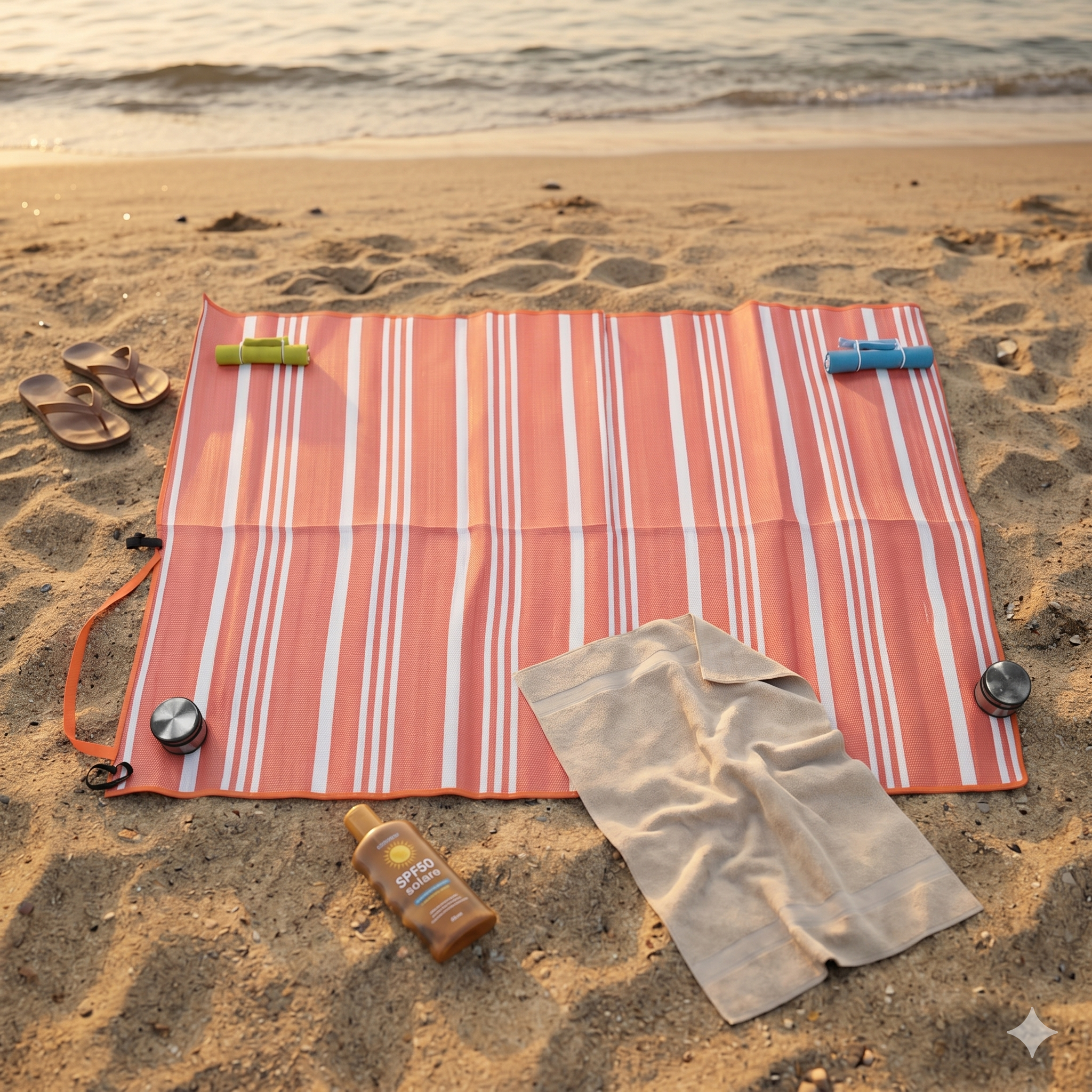 Stuoia naturale da spiaggia e campeggio richiudibile 180 x 120 cm