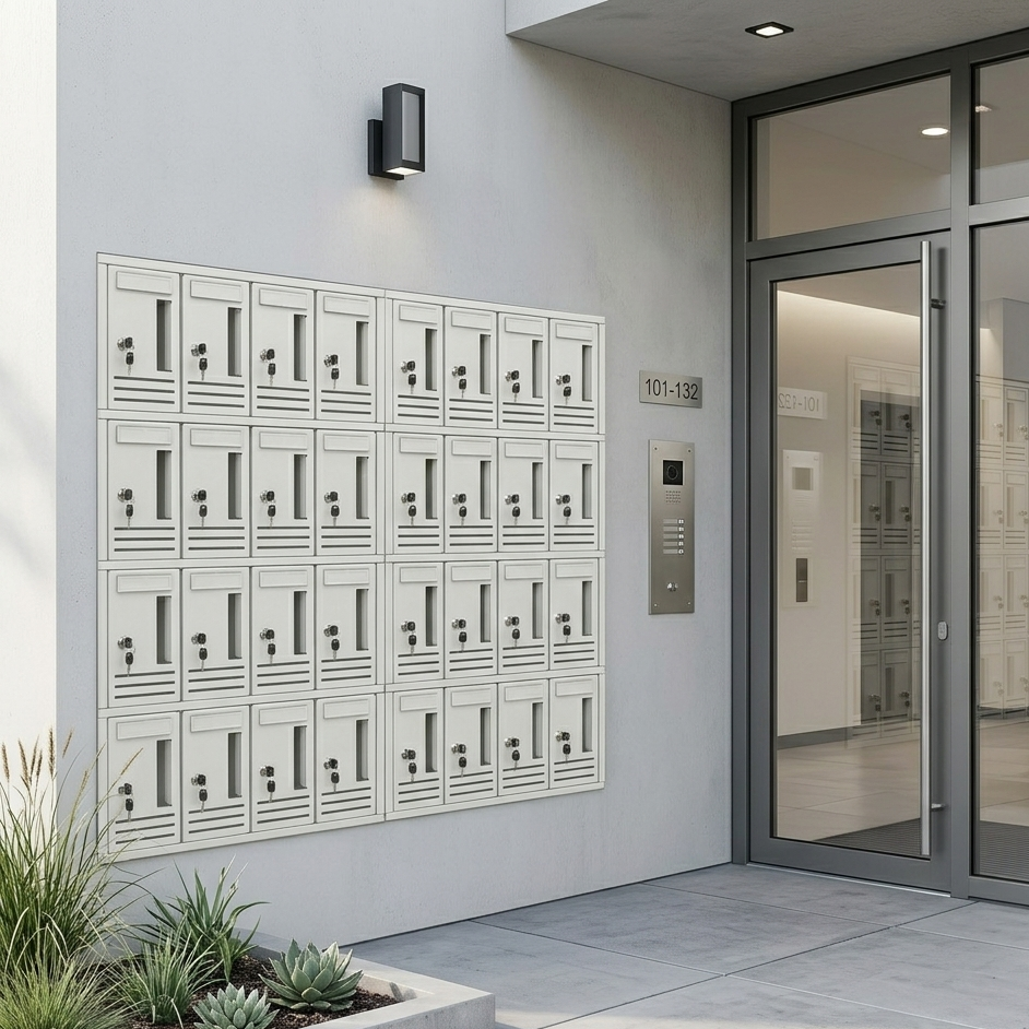 Cassetta postale condominiale componibile da muro buca lettere da esterno in acciaio Made in Italy