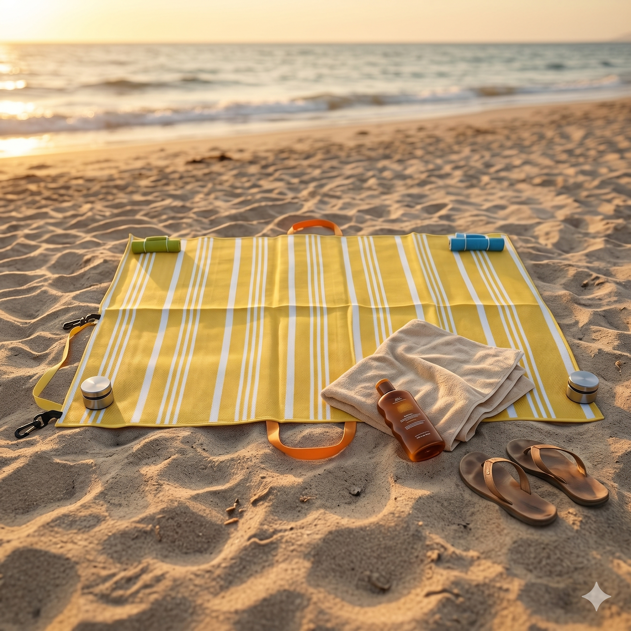 Stuoia naturale da spiaggia e campeggio richiudibile 180 x 120 cm