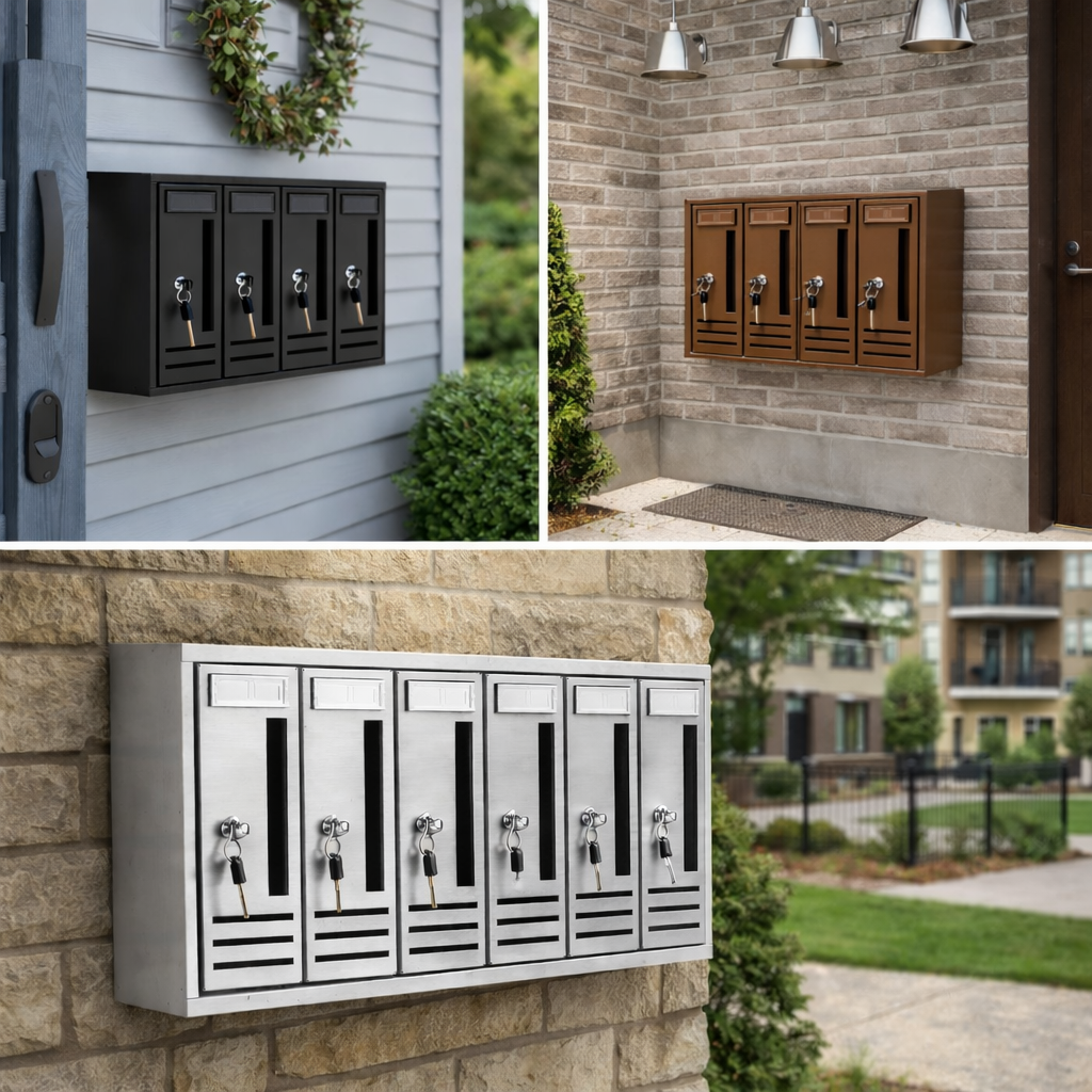 Cassetta postale condominiale componibile da muro buca lettere da esterno in acciaio Made in Italy