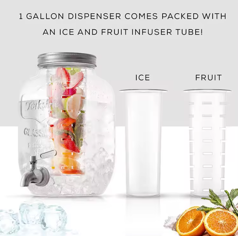 Brocche Vetro Per Bevande Caraffe Succo Tè Freddo Set 3 Caraffe In Vetro Con Coperchio - 0,9 Litri | Per Acqua, Succo E Tè Set Caraffe Casa Caraffe Vetro Spesso