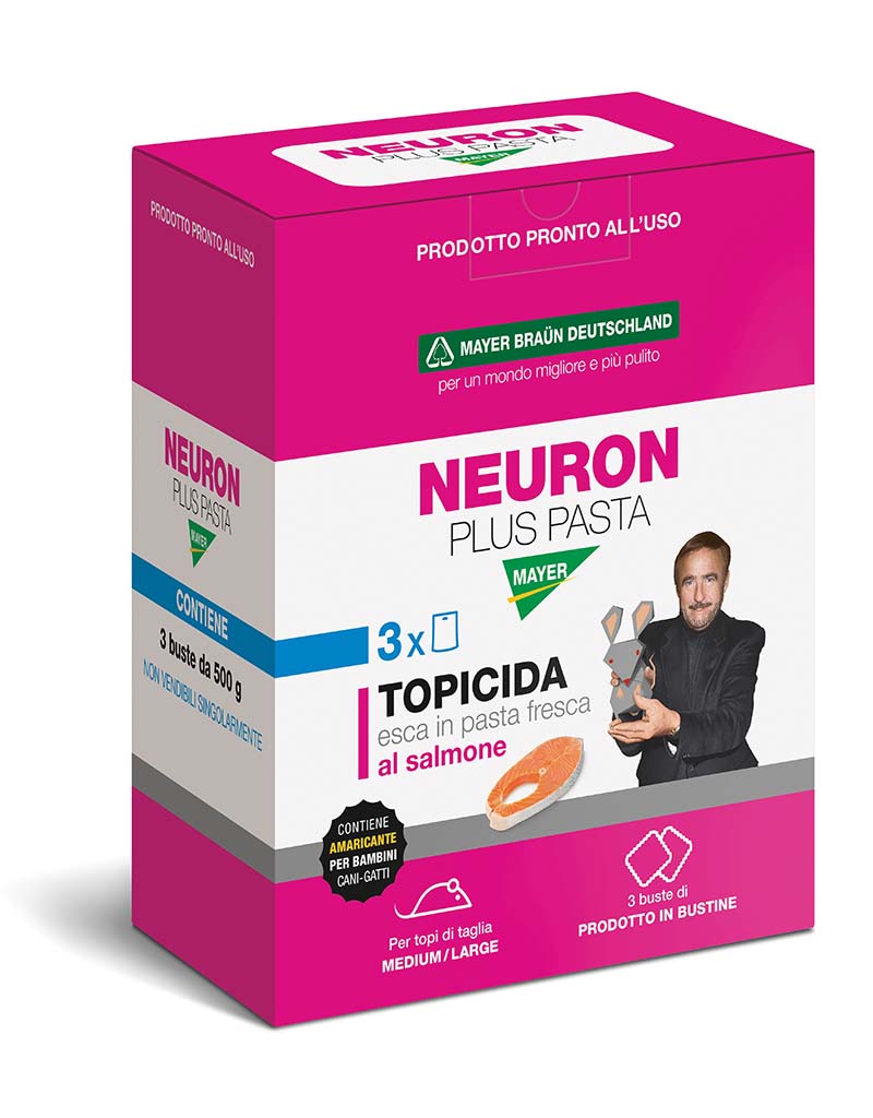 Esca per topi, topicida bocconi in pasta al salmone con dosi in bustine, da 1.5 kilogrammi