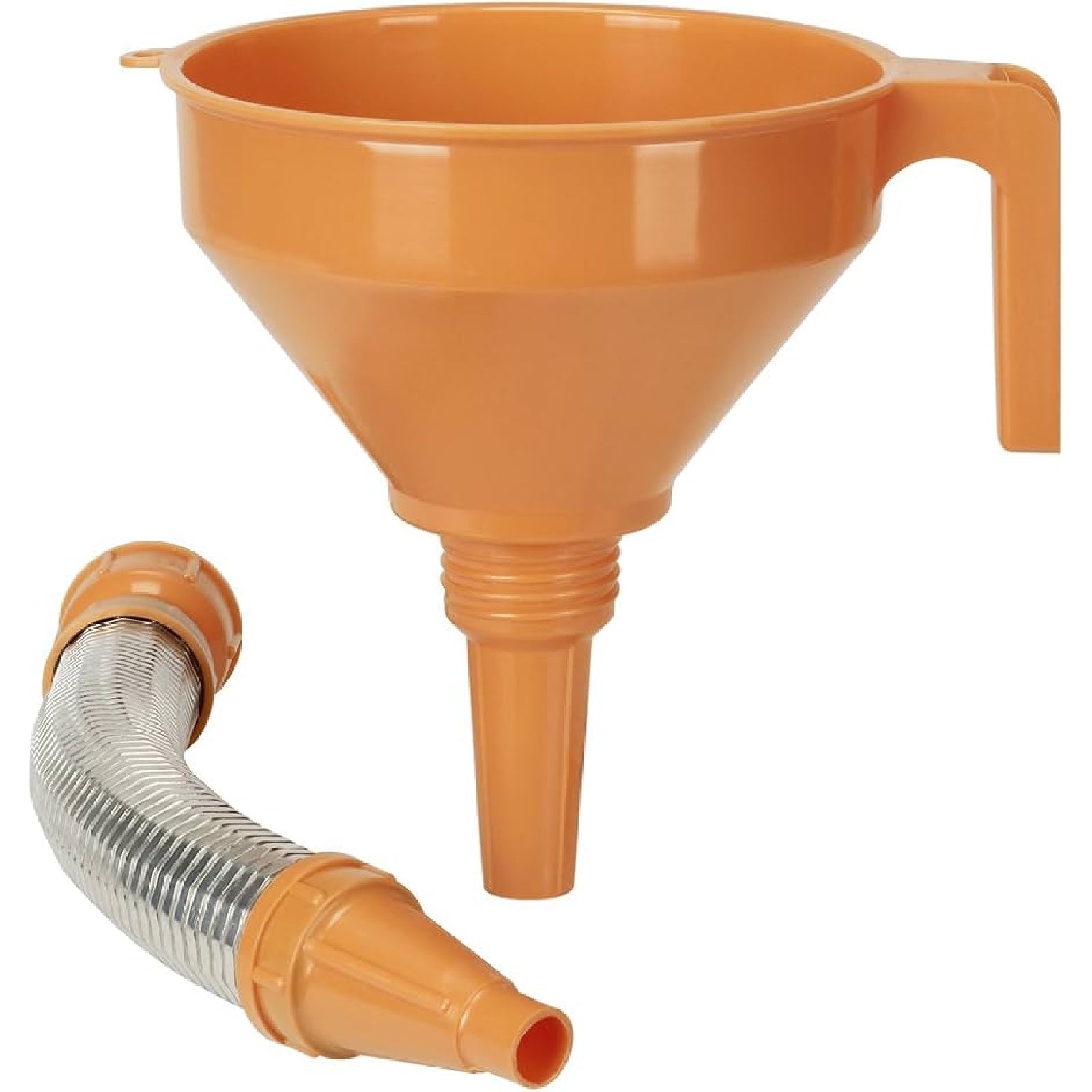 Imbuto in polietilene ad alta densità con beccuccio flessibile e rimovibile resistente a oli e carburanti