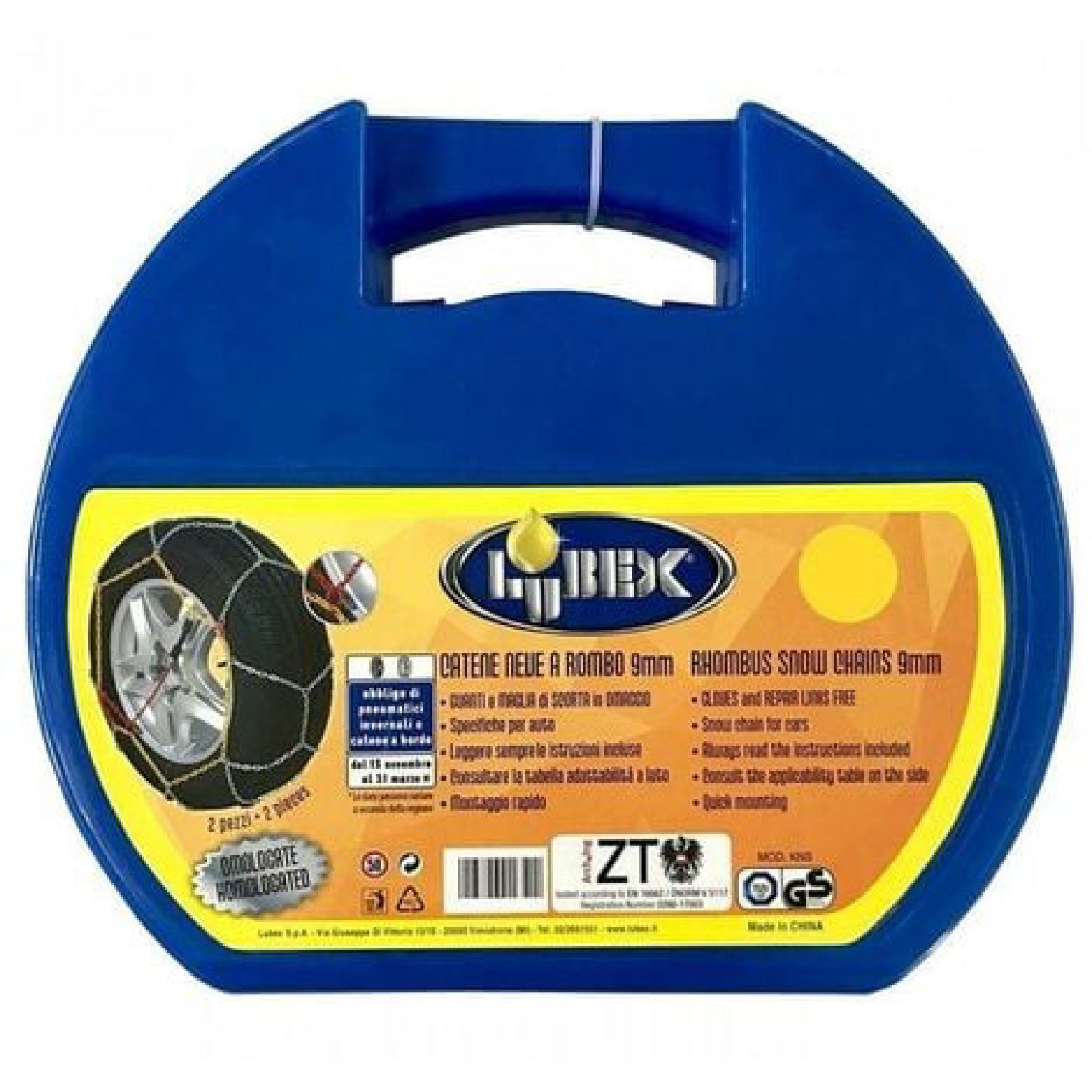 Catene da neve "Lubex" omologate per ruote in acciaio galvanizzato
