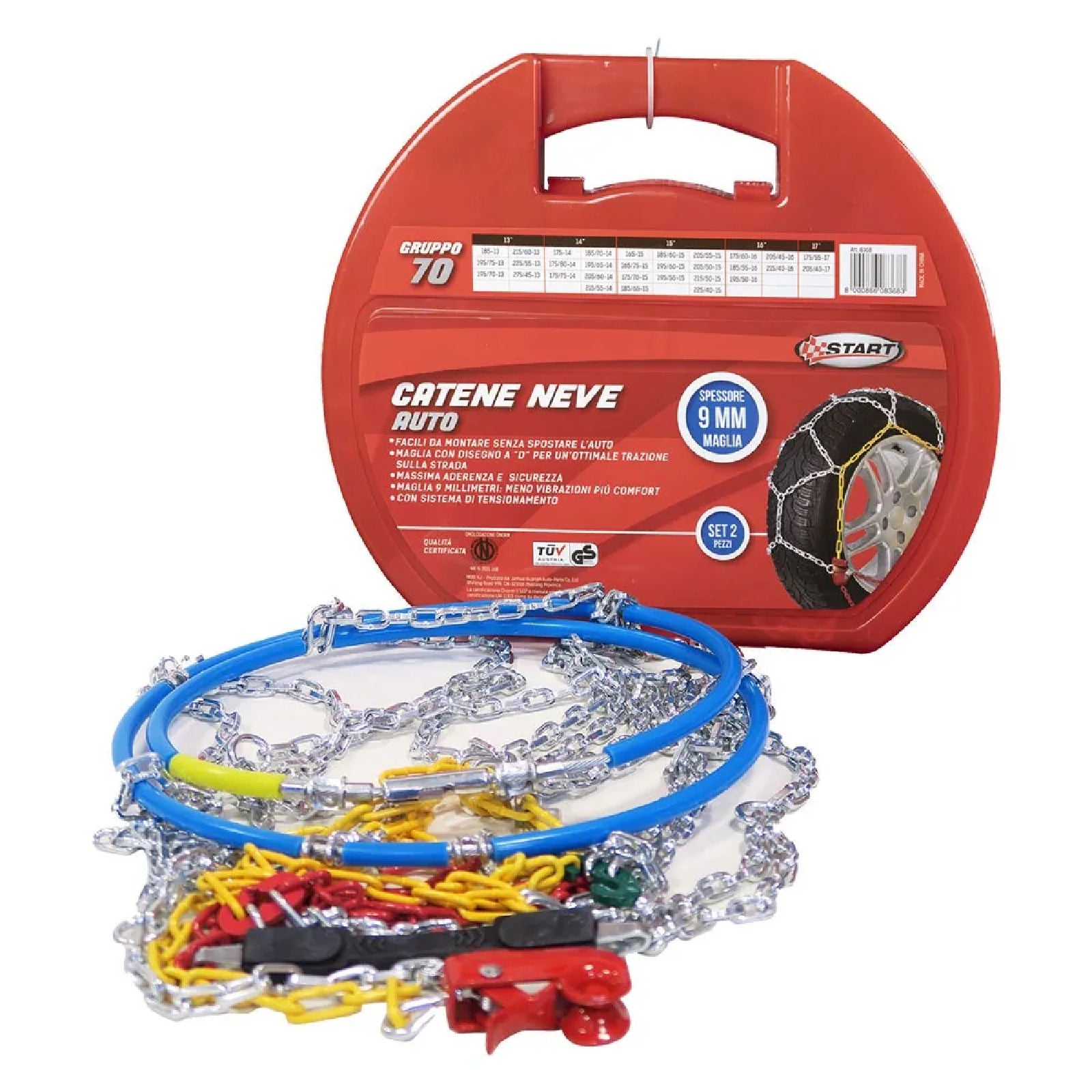 Catene da neve omologate "Start" con sistema di tensionamento autobloccante