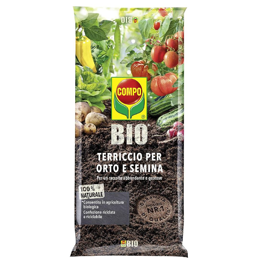 Terriccio bio per orto e semina substrato professionale Biologico Lt 80