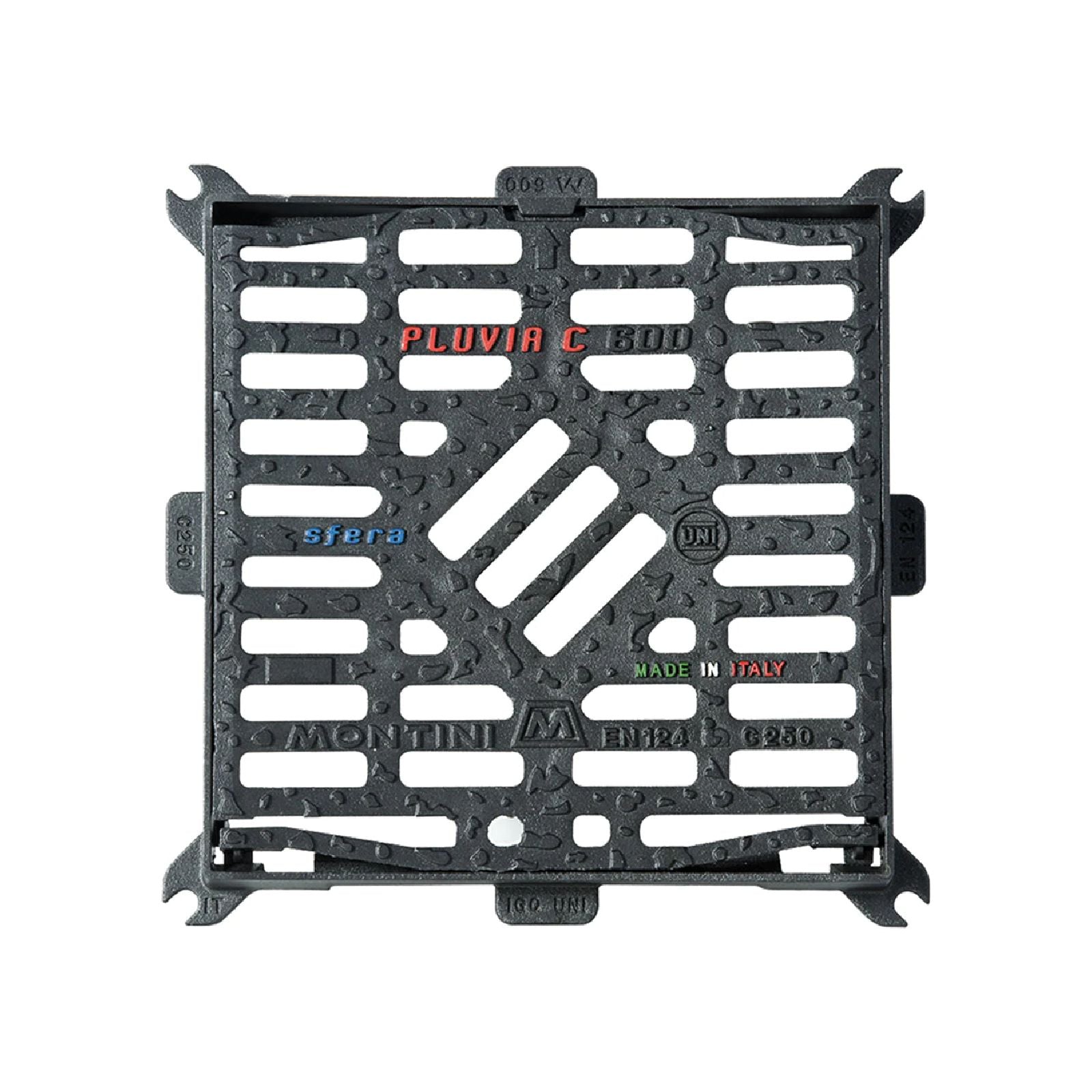 Chiusino "PLUVIA C" grigliato concavo in ghisa sferoidale 50 x 50 cm