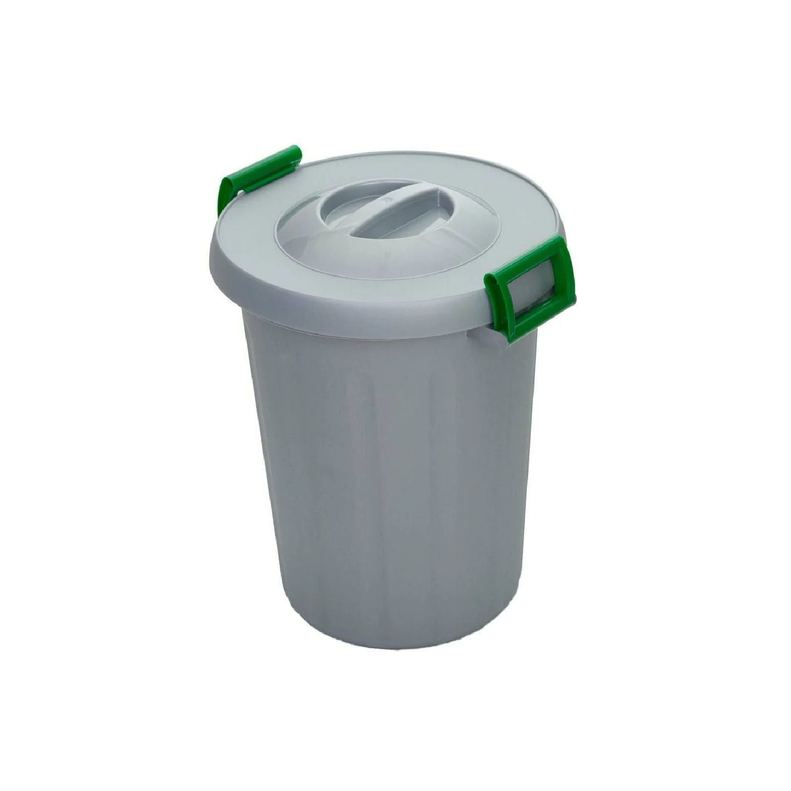 Set 6 Bidoni tondi per immondizia con coperchio e manici raccolta differenziata 25 lt