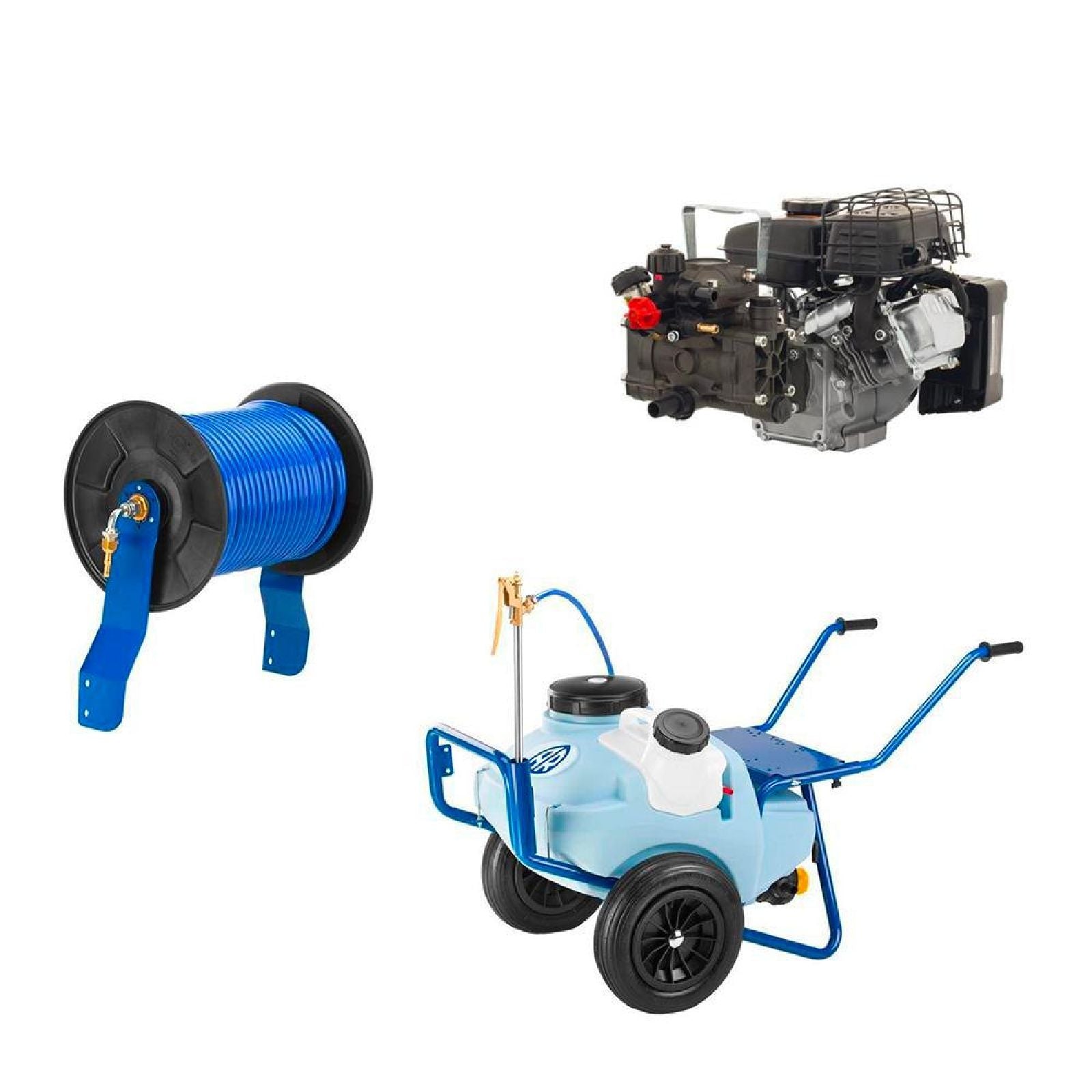 Carriola per irrorazione con motopompa "Auto 90/H" capacità di 90 litri