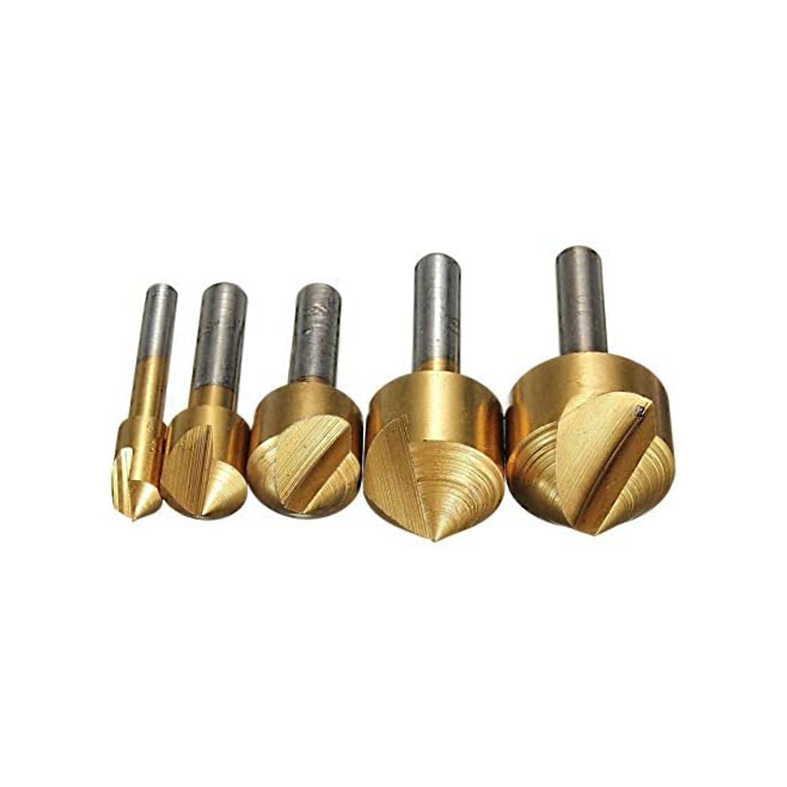Set da 5 pezzi di punte a fresa in acciaio hss in cassetta di alluminio