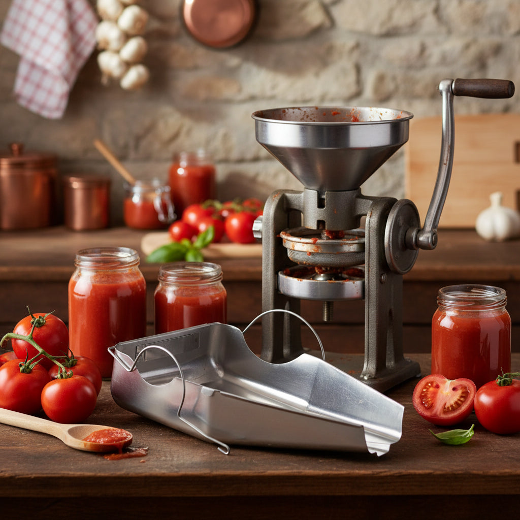 Scivolo di ricambio in acciaio inox compatibile con lo spremipomodoro "SM5"