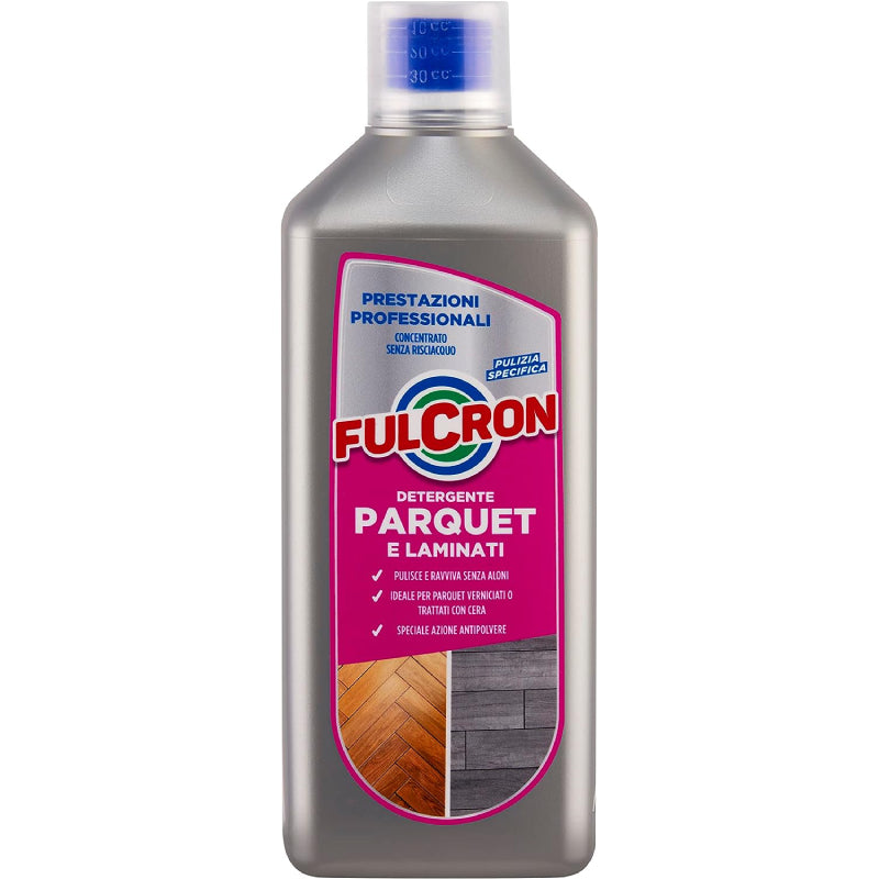 Detergente neutro "Fulcron" per lavare pavimenti laminati e parquet, da 1 litro