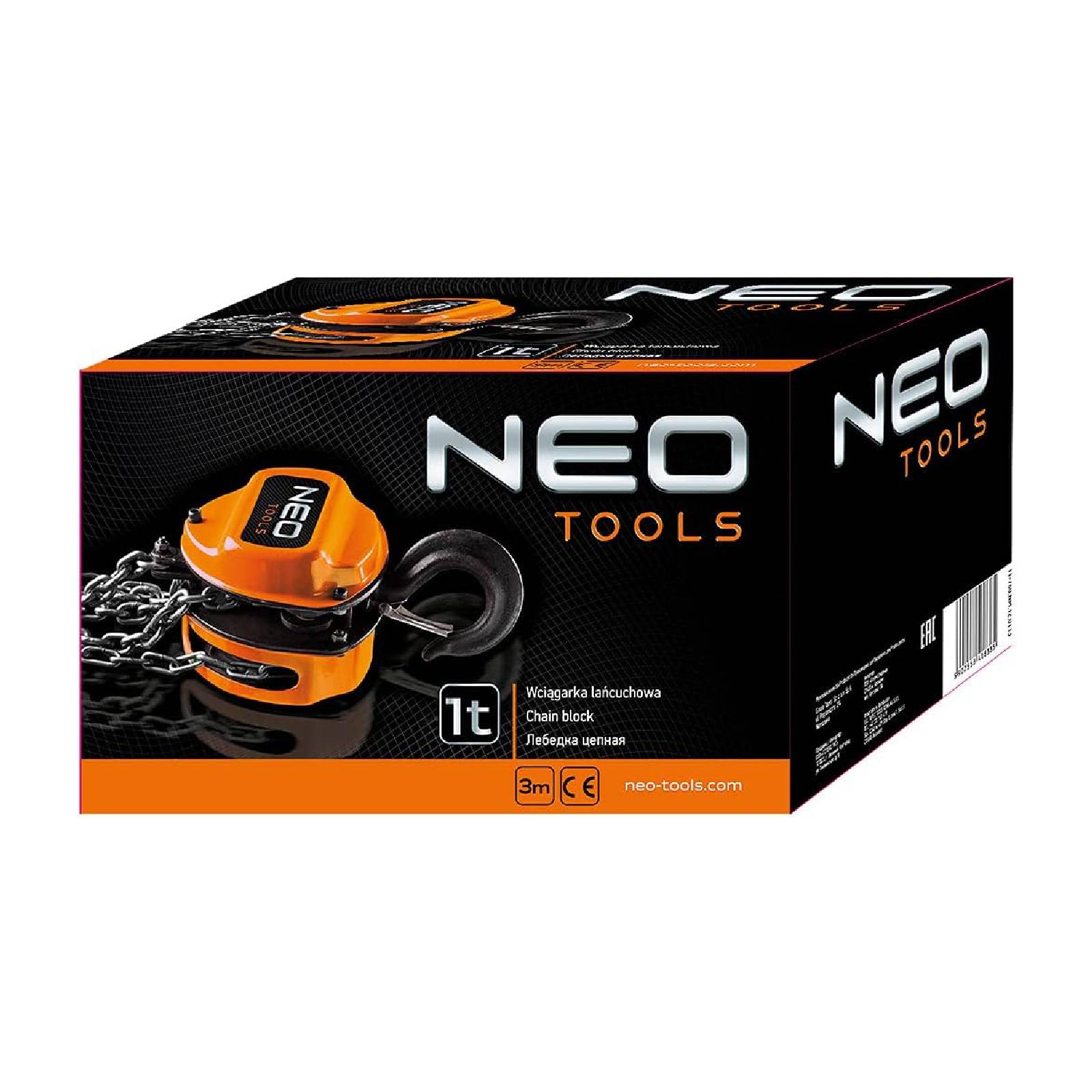 Paranco manuale "Professional" indicato per operazioni di sollevamento con catena da 3 mt