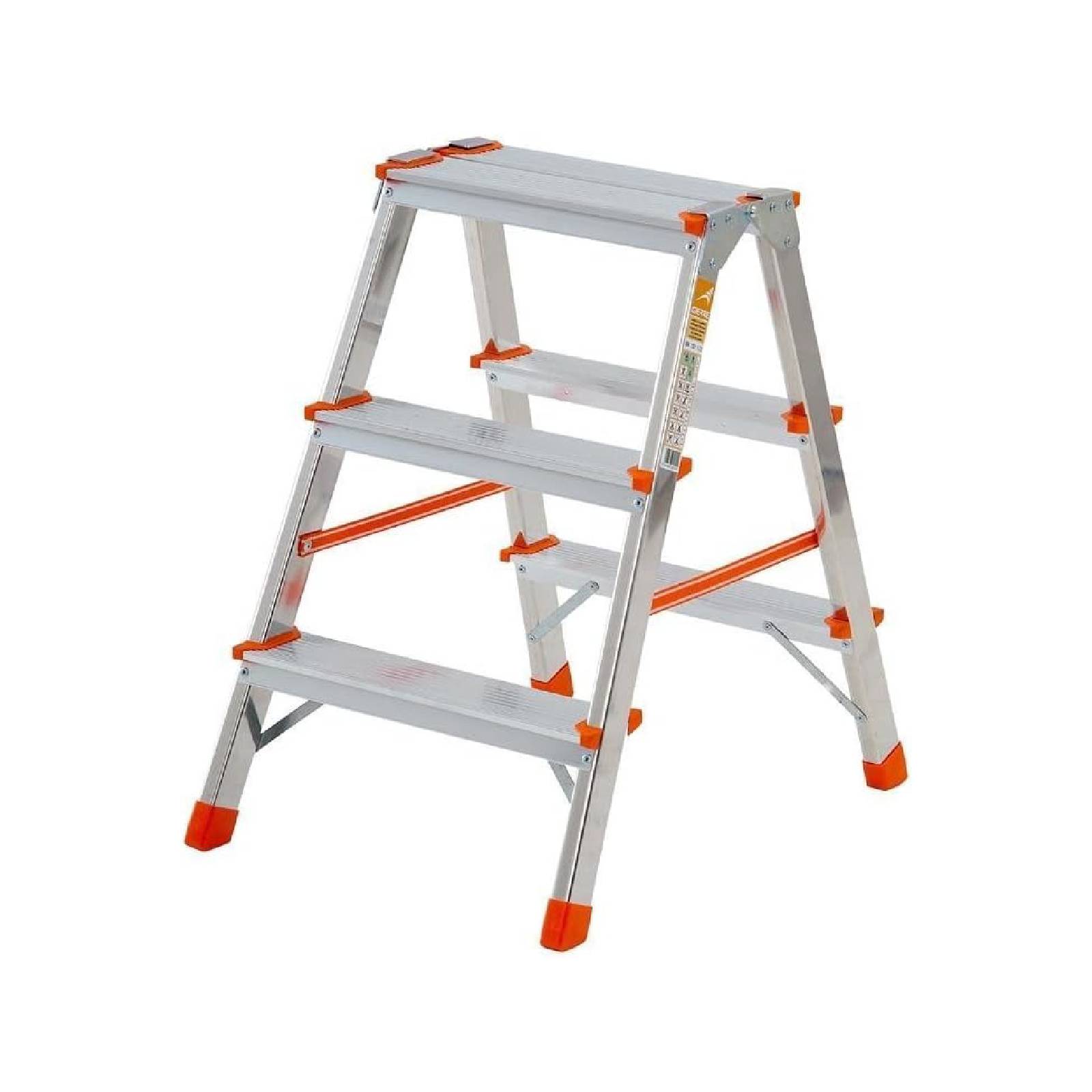 Sgabello doppia salita "Stylo" a 2 gradini in alluminio leggerissimo e con piedini antiscivolo