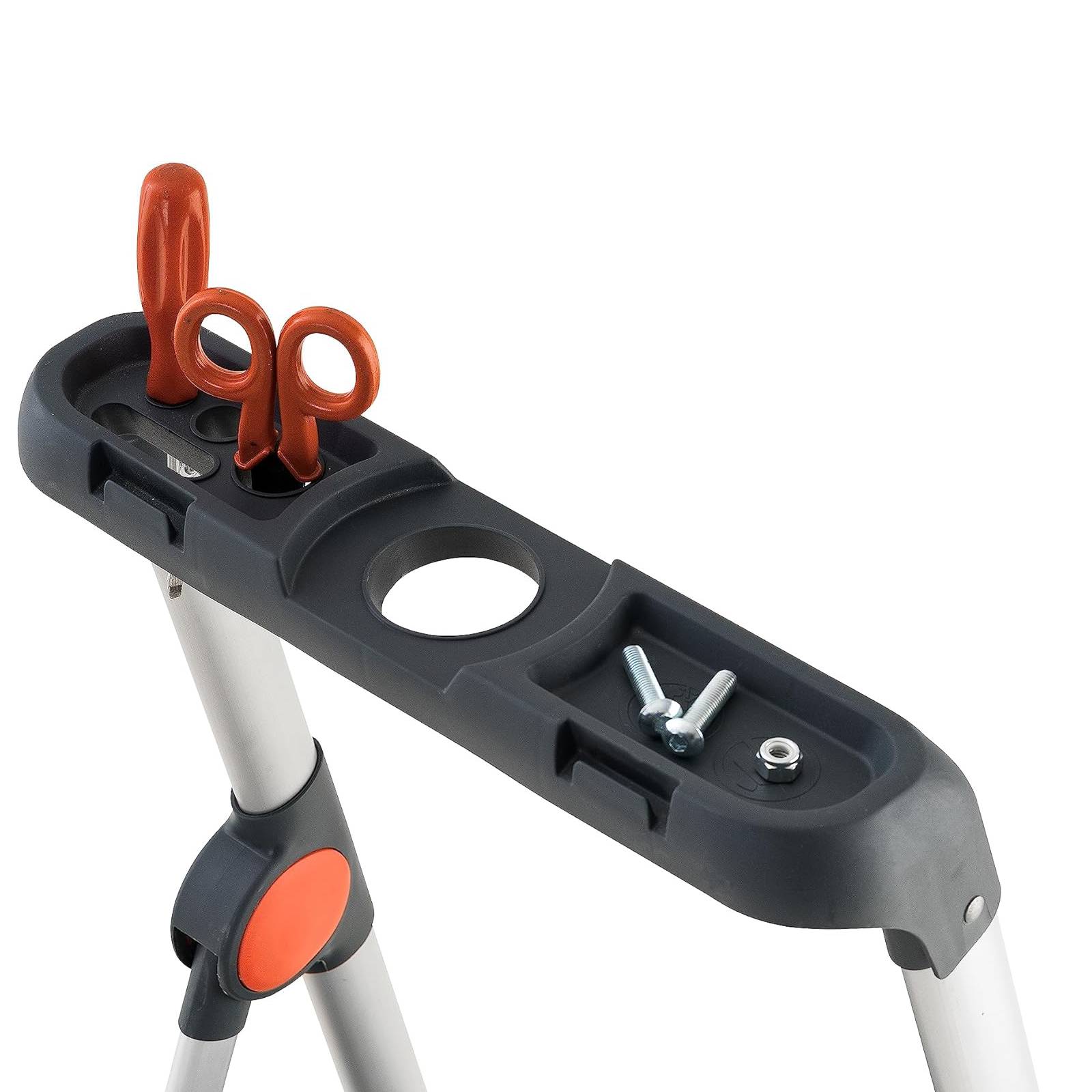 Sgabello "Dekorstep" realizzato in alluminio anodizzato leggerissimo e piedini antiscivolo