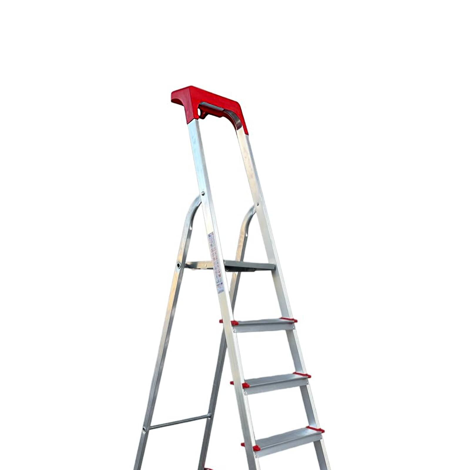 Piano porta oggetti dotato di scomparti e supporti realizzato in plastica per scala domestica