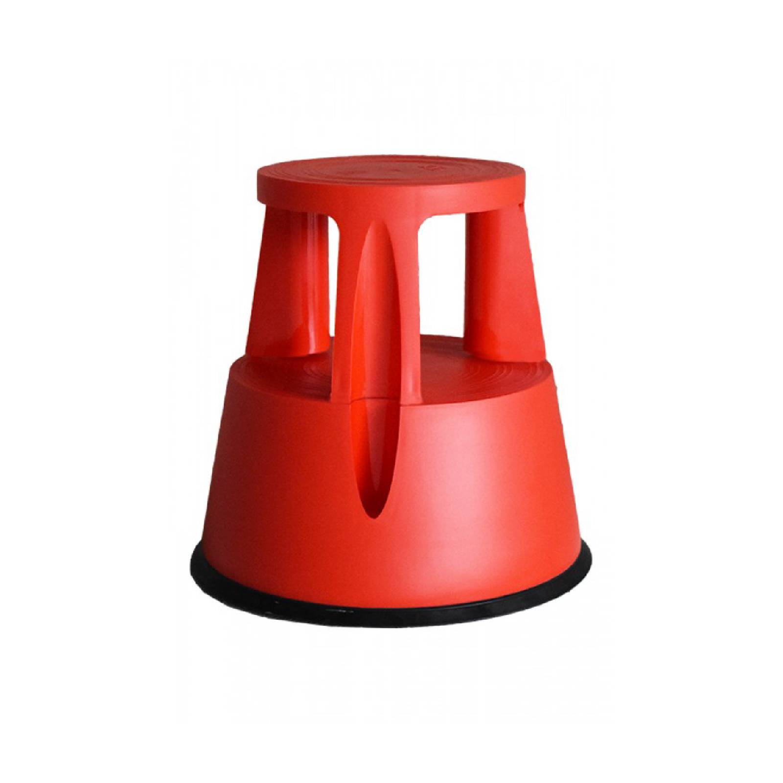 Sgabello con piattaforma di lavoro conica "Rollingstep" in plastica con altezza di 41 cm