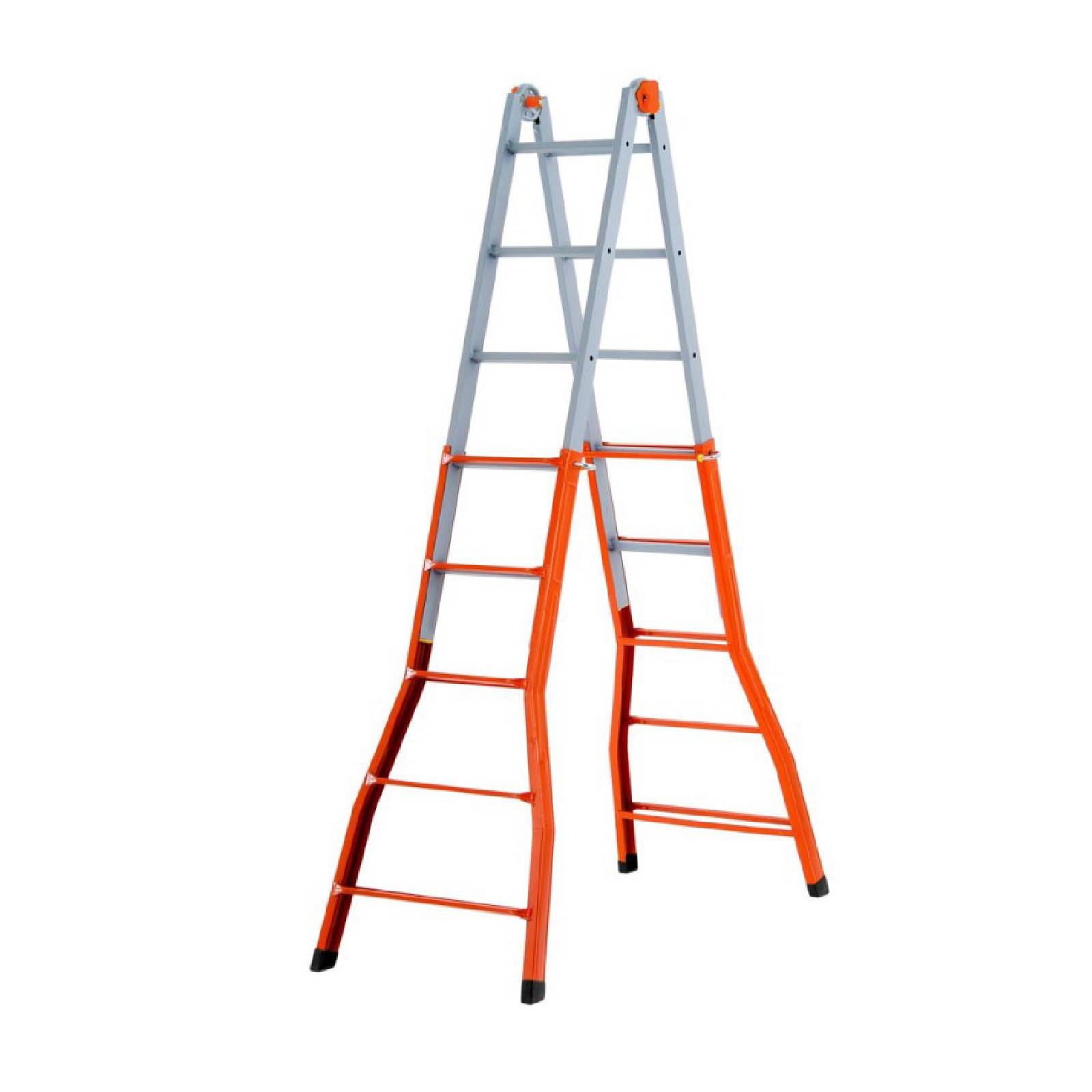 Scala multiuso "Peppina" multifunzione telescopica in acciaio verniciato bicolore