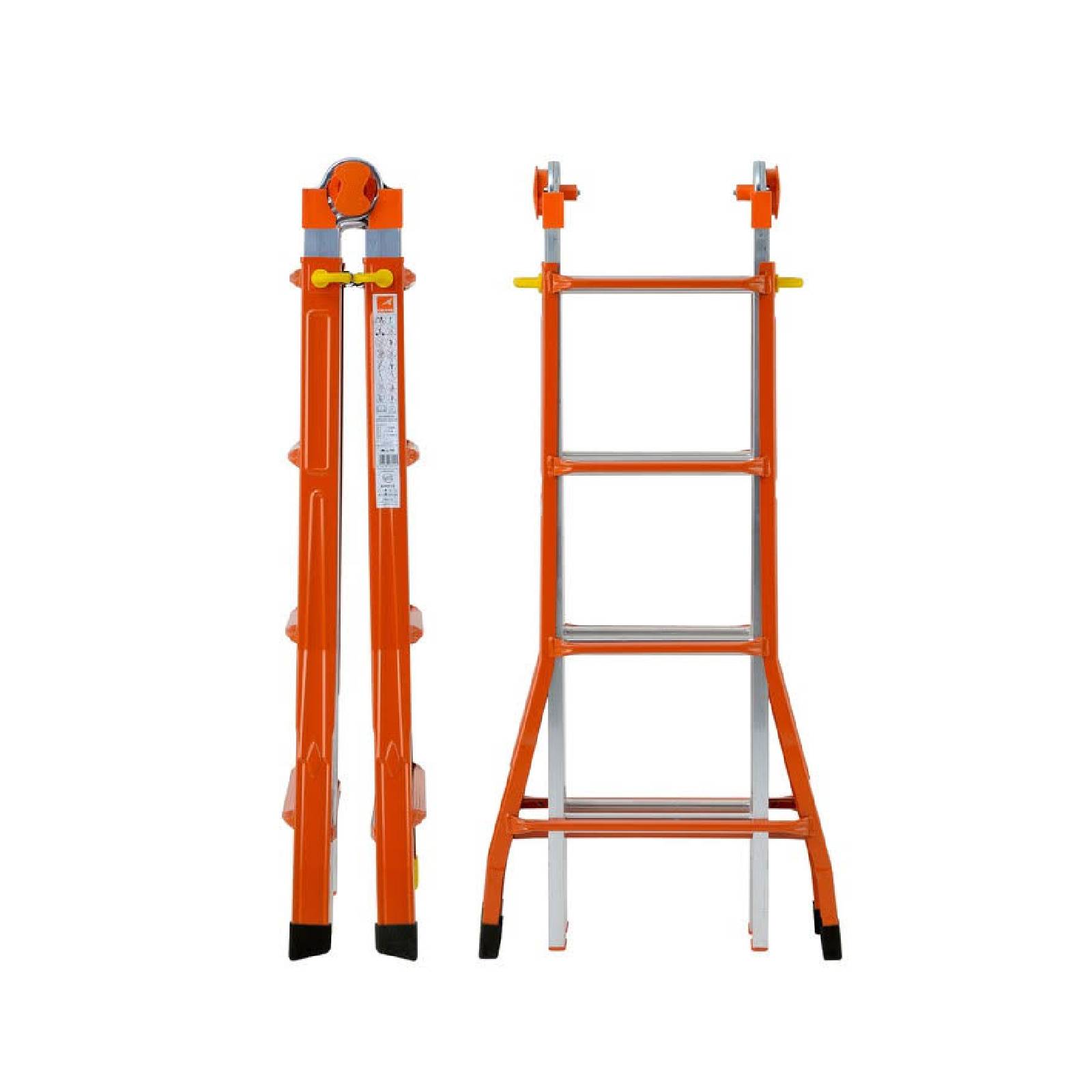 Scala multiuso "Peppina" multifunzione telescopica in acciaio verniciato bicolore